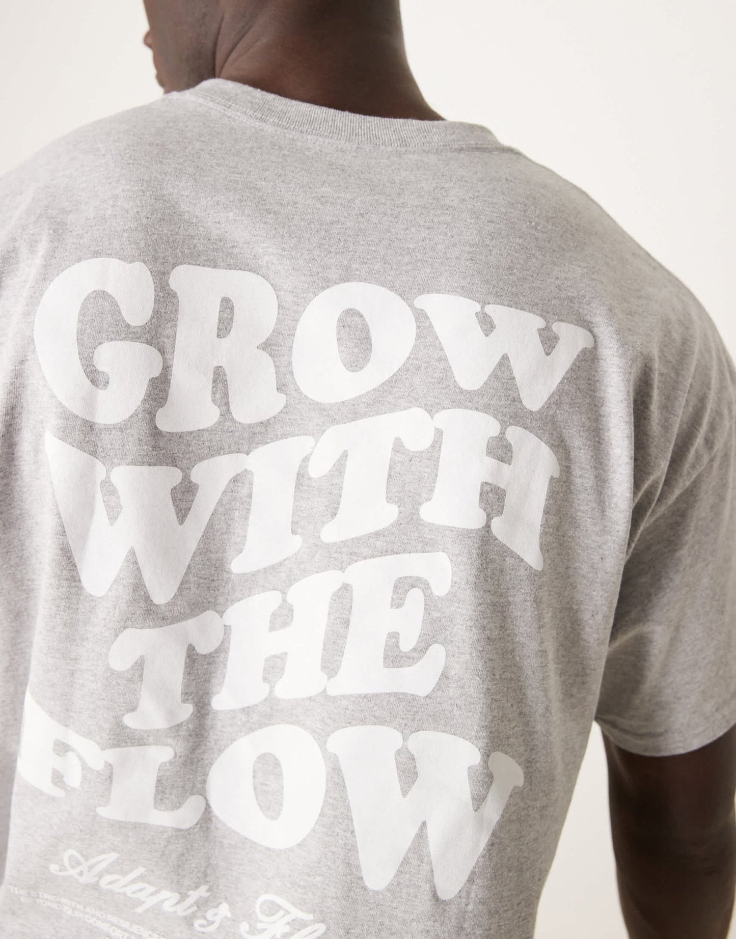 ASOS DESIGN cropped oversized t-shirt with text graphic in grey marl - ASOS Sample Sale EU Store