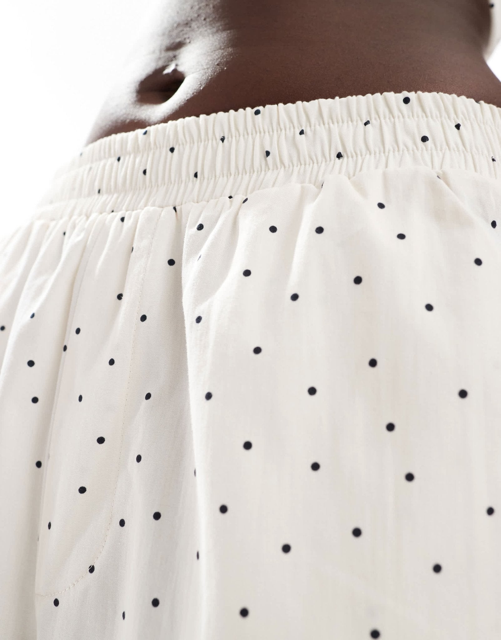 ASOS DESIGN cropped pull on poplin trousers co - ord in white spot - ASOS Sample Sale EU Store