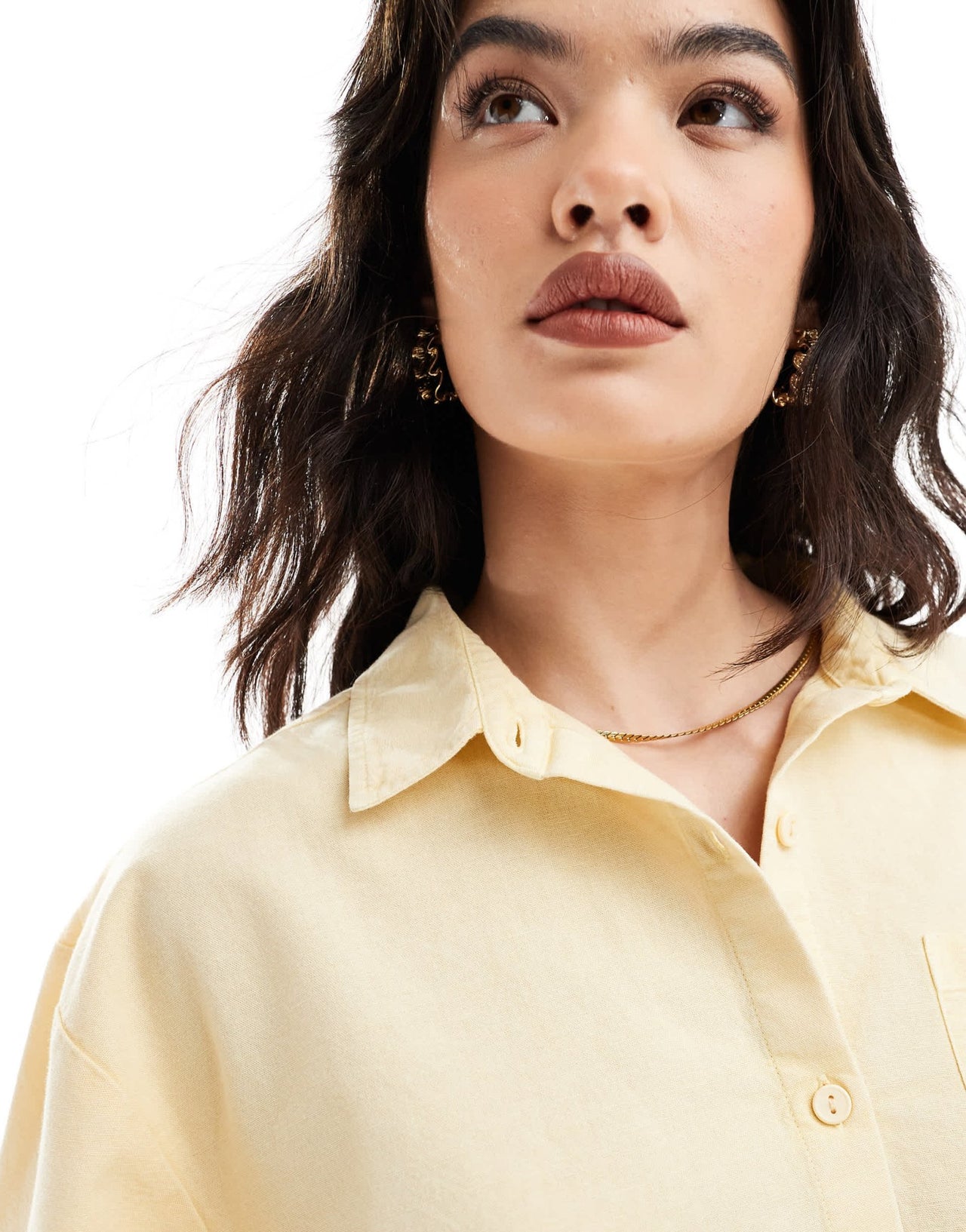 ASOS DESIGN cropped shirt with linen in washed buttermilk co - ord - ASOS Sample Sale EU Store