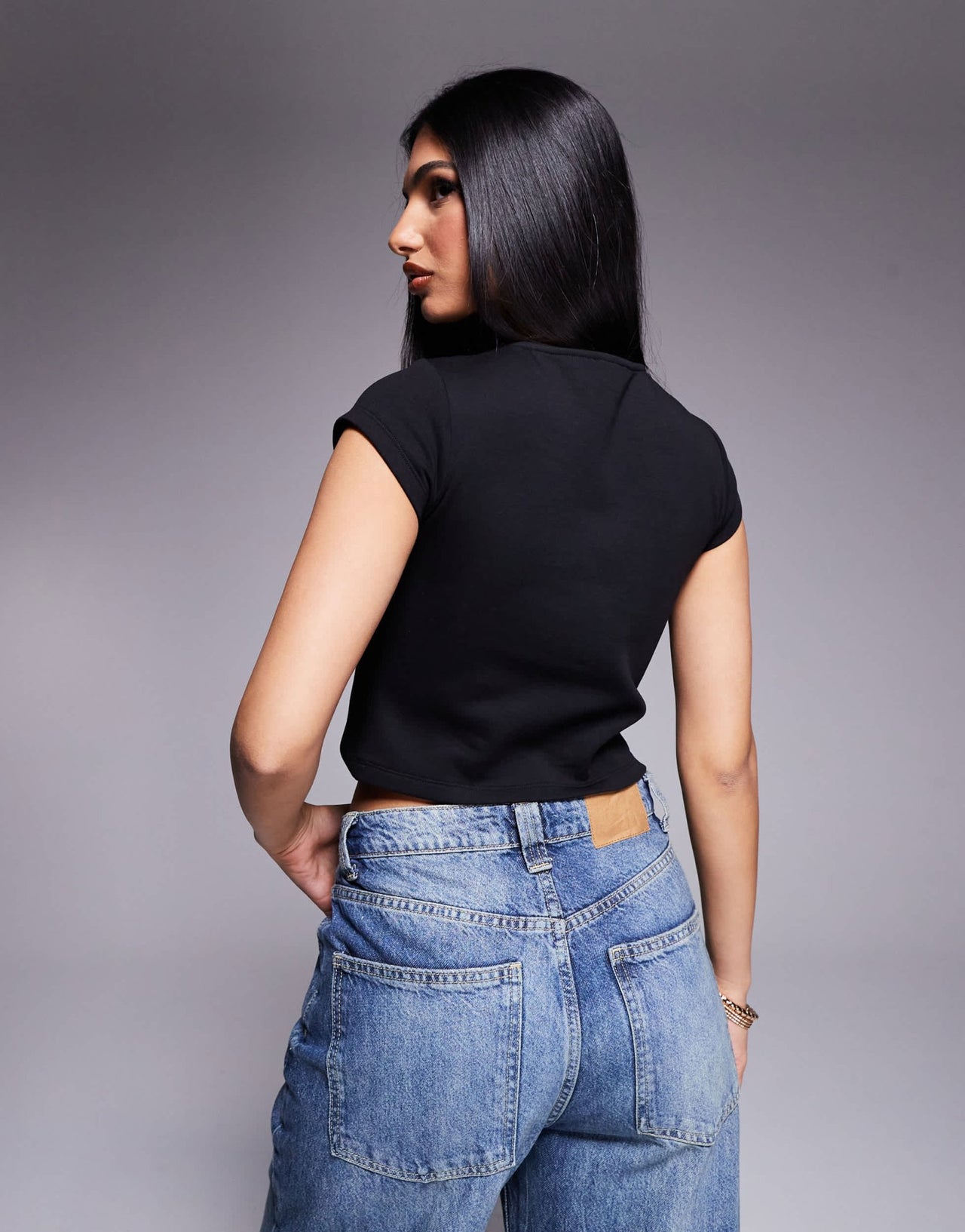 ASOS DESIGN cross over wrap ponte top in black - ASOS Sample Sale EU Store