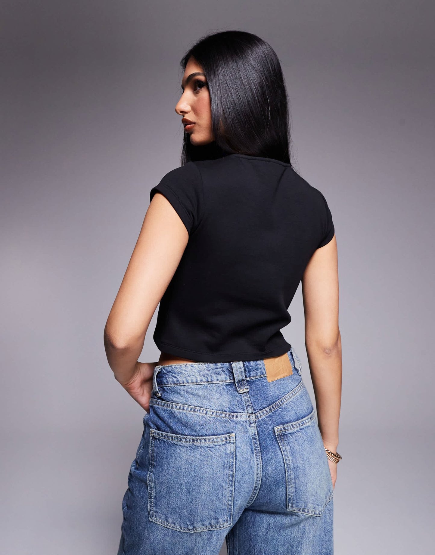 ASOS DESIGN cross over wrap ponte top in black - ASOS Sample Sale EU Store