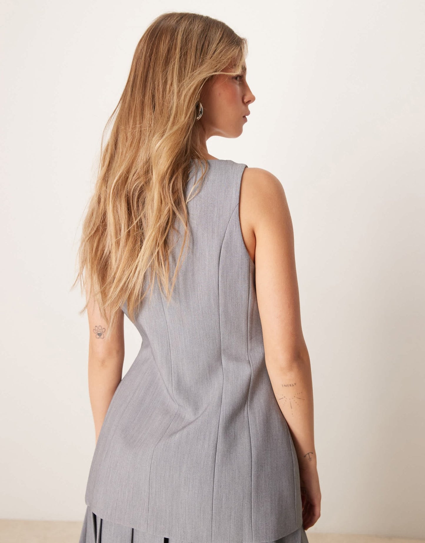 ASOS DESIGN crosshatch corset waistcoat co - ord in grey - ASOS Sample Sale EU Store