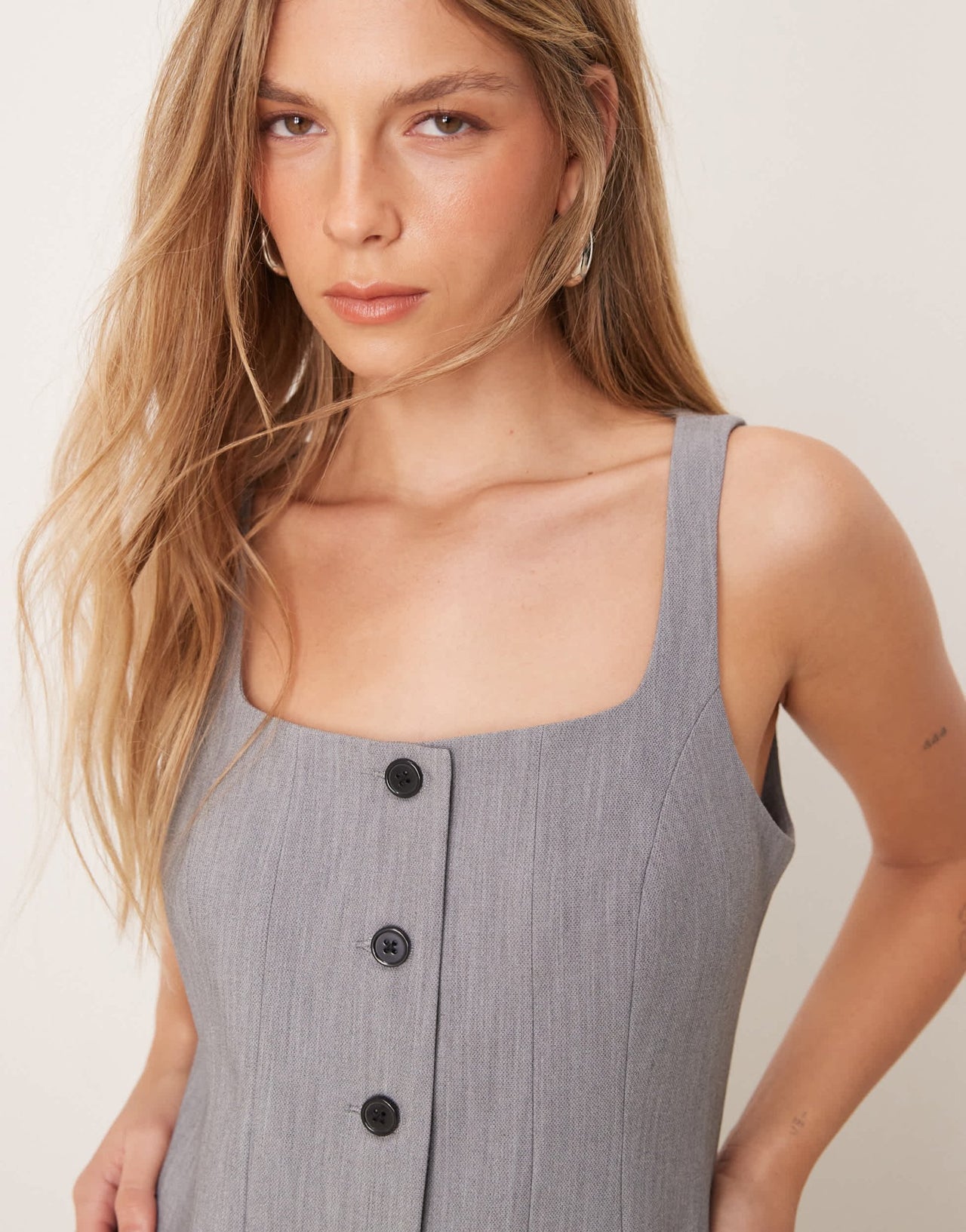 ASOS DESIGN crosshatch corset waistcoat co - ord in grey - ASOS Sample Sale EU Store