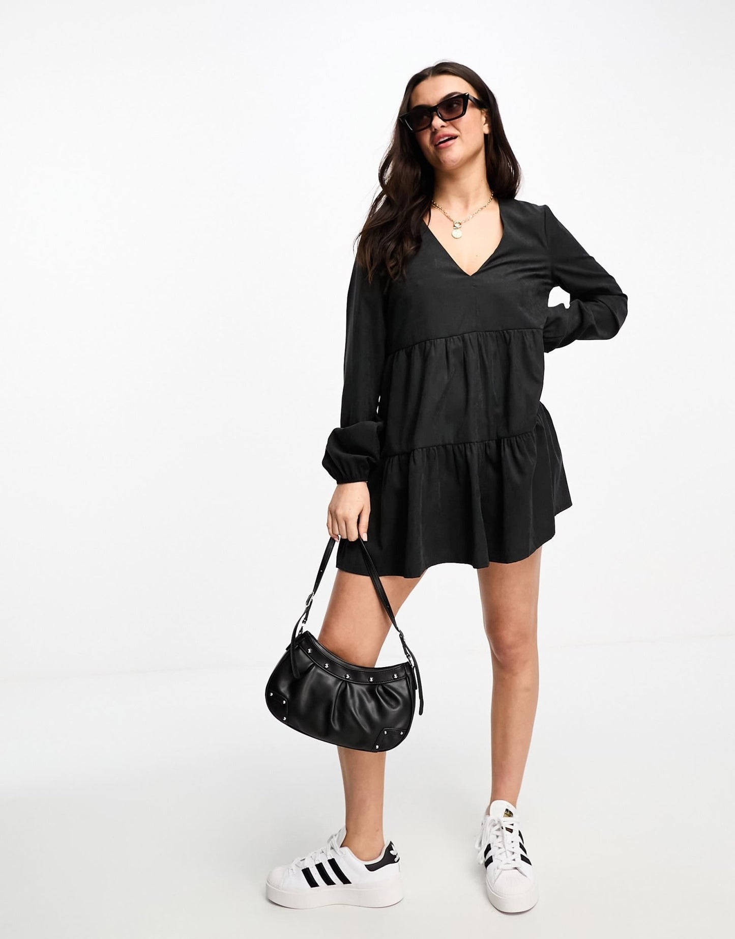 ASOS DESIGN cupro smock puff sleeve playsuit in black - ASOS Sample Sale EU Store