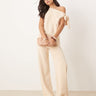 Coordinato pantaloni larghi in cupro ASOS DESIGN color burro