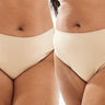 ASOS DESIGN Curve 2 pack di slip brasiliani Mila in cotone beige