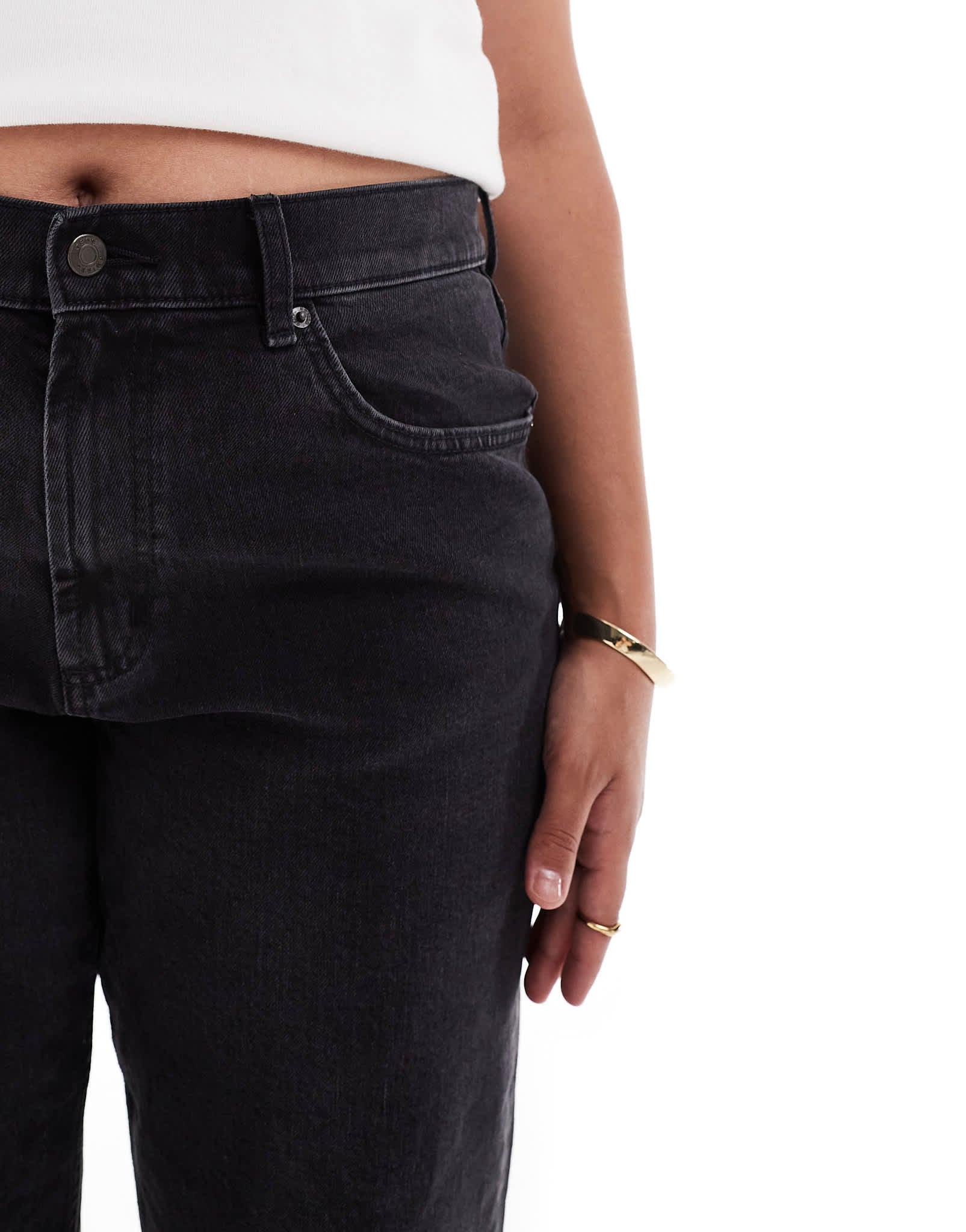 ASOS DESIGN Curve ankle grazer comfort stretch straight leg jeans in black - ASOS Sample Sale EU Store