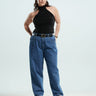 Vaqueros de pierna ancha Curve de ASOS DESIGN en azul medio