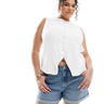 ASOS DESIGN Curve denim comfort mom short in mid blue