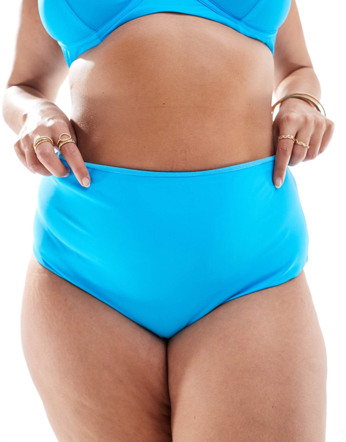 ASOS DESIGN Curve mix and match high waist bikini bottom in bright blue - ASOS Sample Sale EU Store