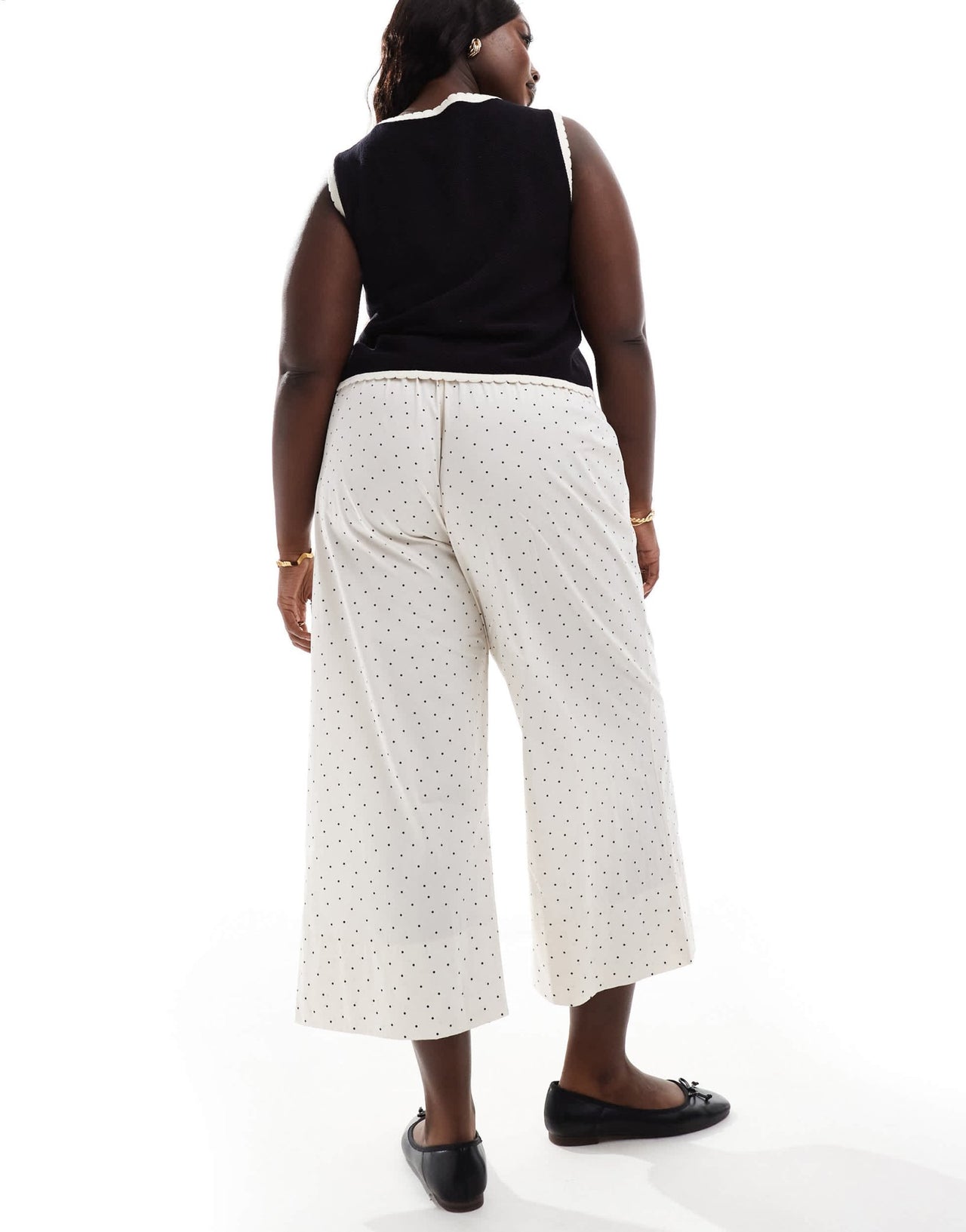 ASOS DESIGN Curve poplin trousers in white spot - ASOS Sample Sale EU Store