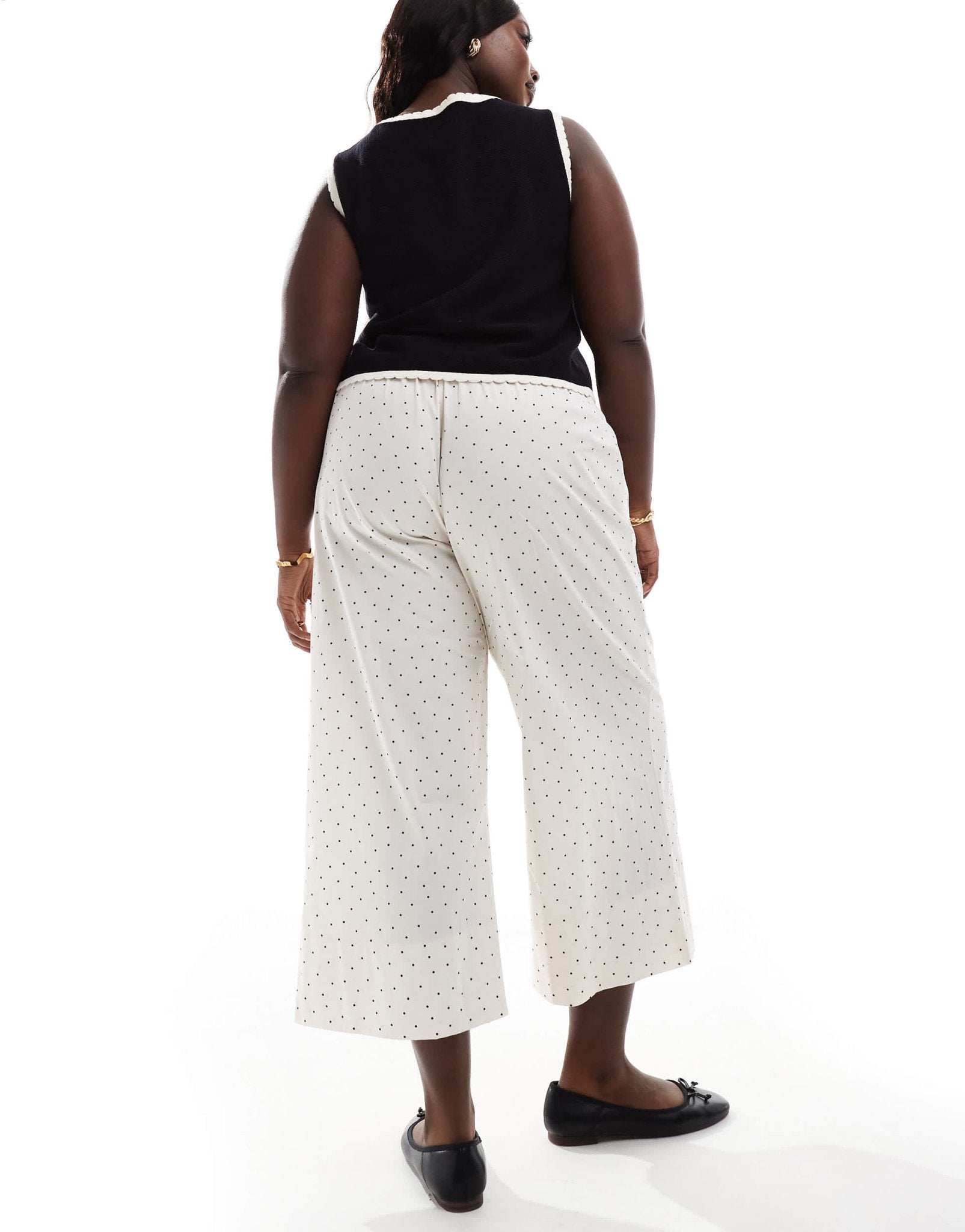 ASOS DESIGN Curve poplin trousers in white spot - ASOS Sample Sale EU Store