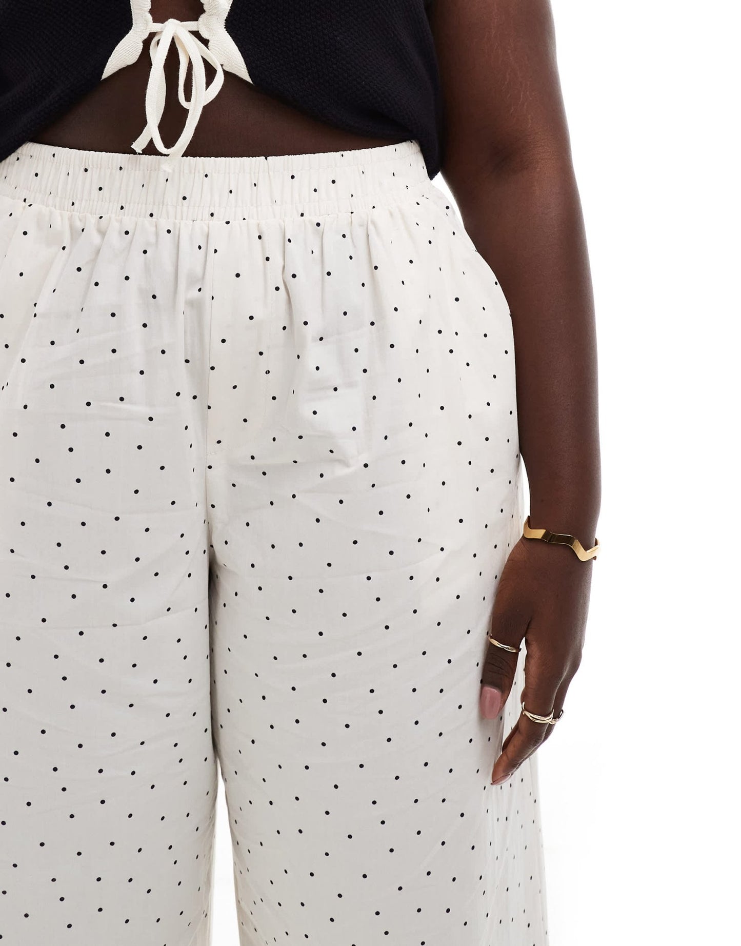 ASOS DESIGN Curve poplin trousers in white spot - ASOS Sample Sale EU Store