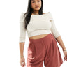 ASOS DESIGN Curve tailored longline short in rust