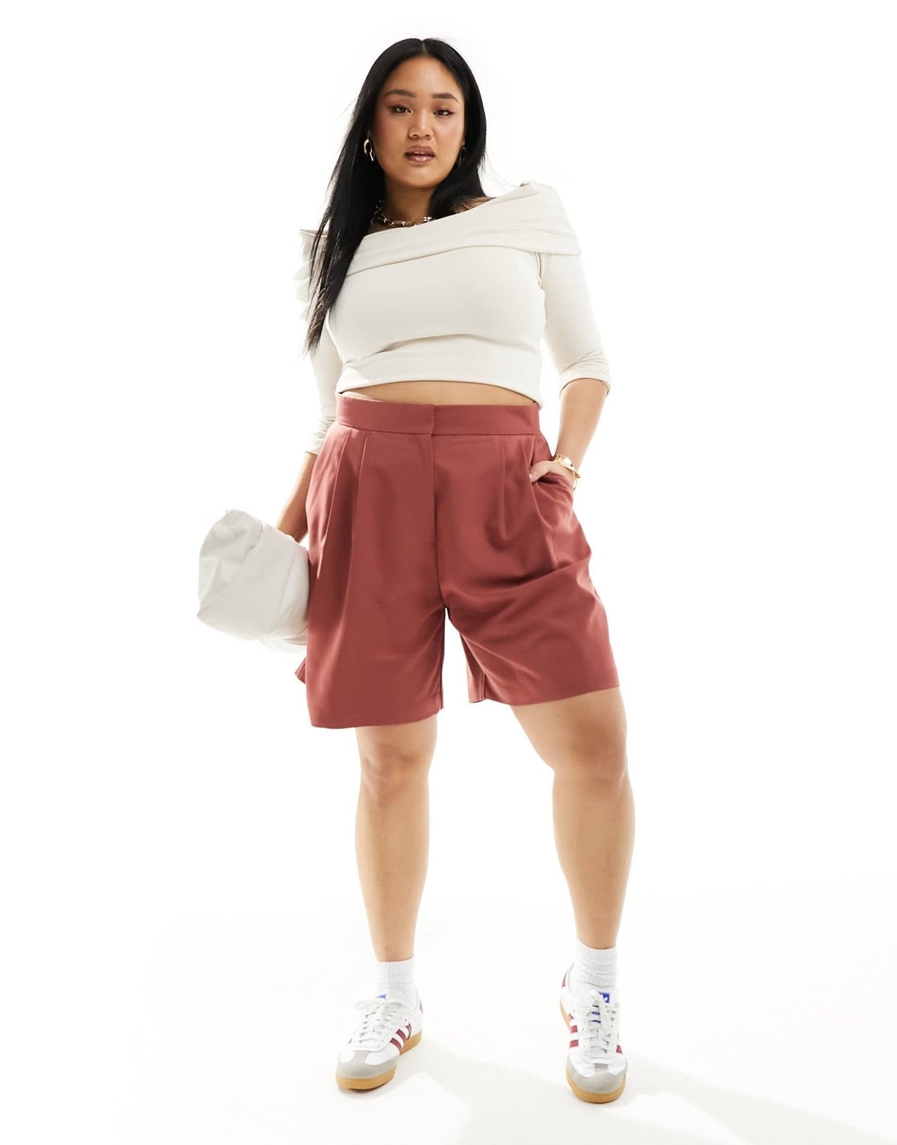 ASOS DESIGN Curve tailored longline short in rust - ASOS Sample Sale EU Store