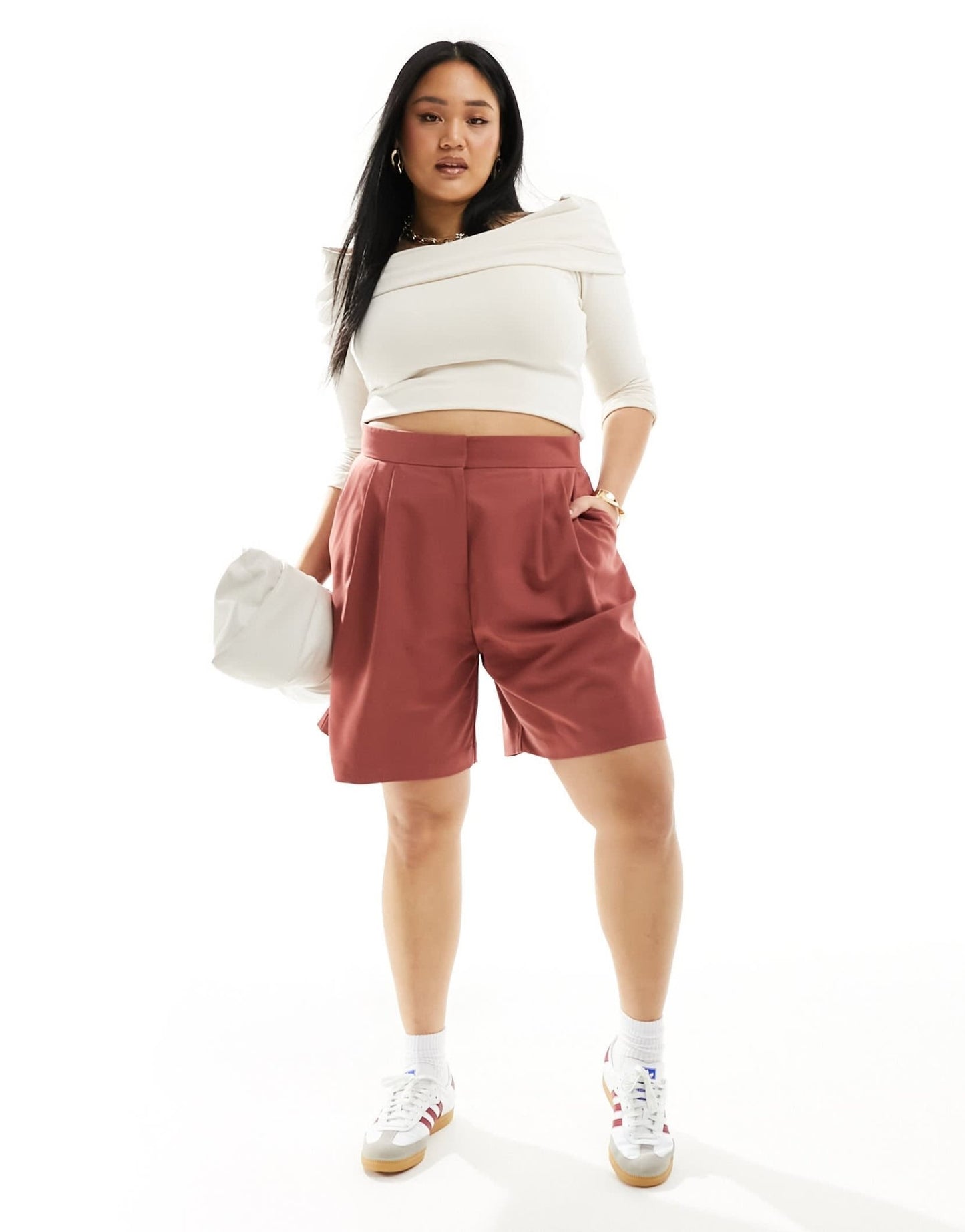 ASOS DESIGN Curve tailored longline short in rust - ASOS Sample Sale EU Store