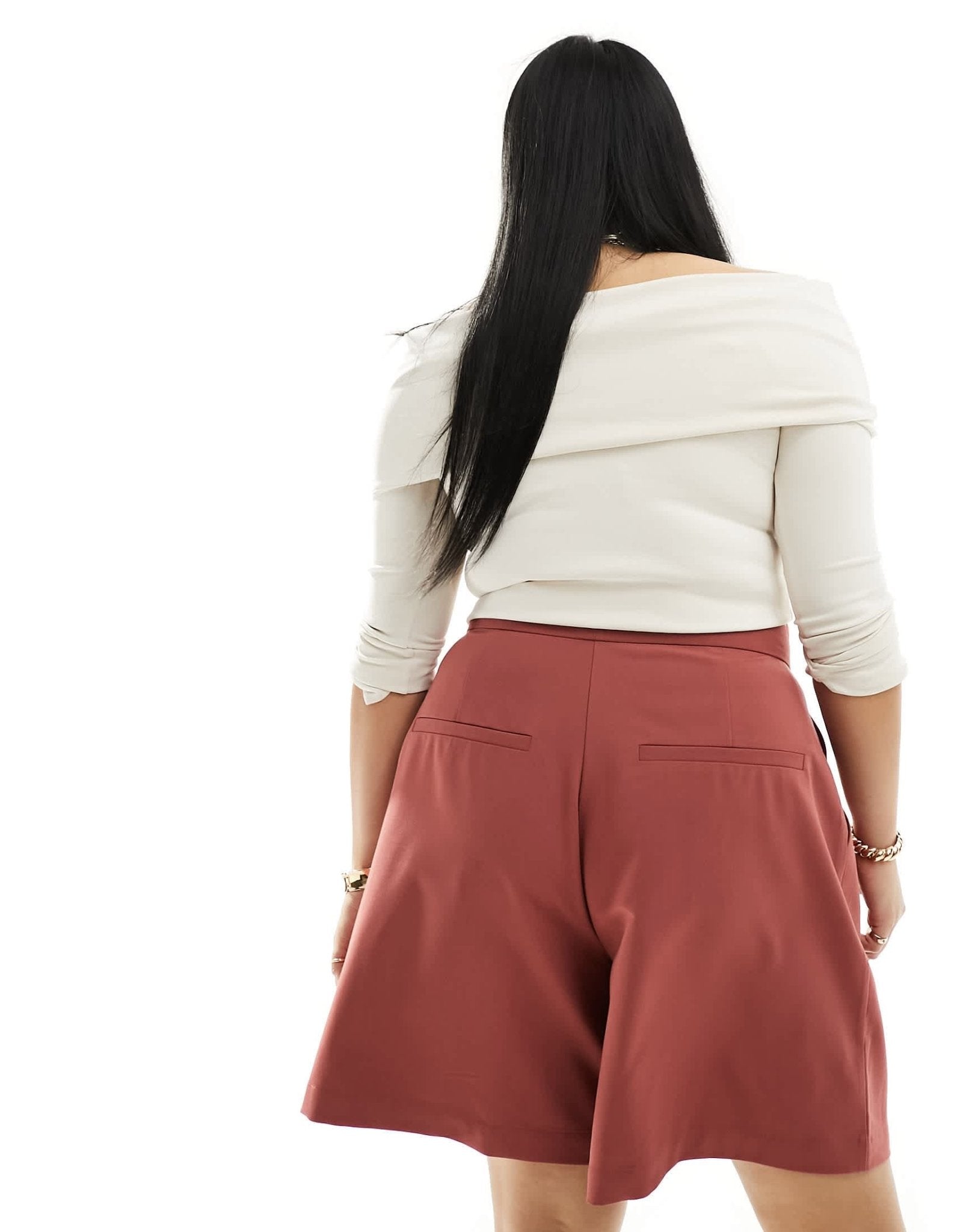 ASOS DESIGN Curve tailored longline short in rust - ASOS Sample Sale EU Store