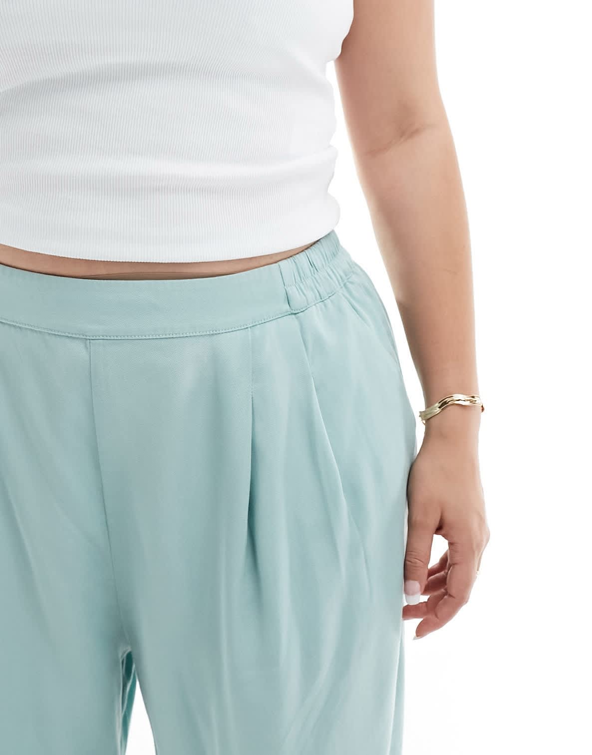 ASOS DESIGN Curve wide leg trouser in light blue - ASOS Sample Sale EU Store