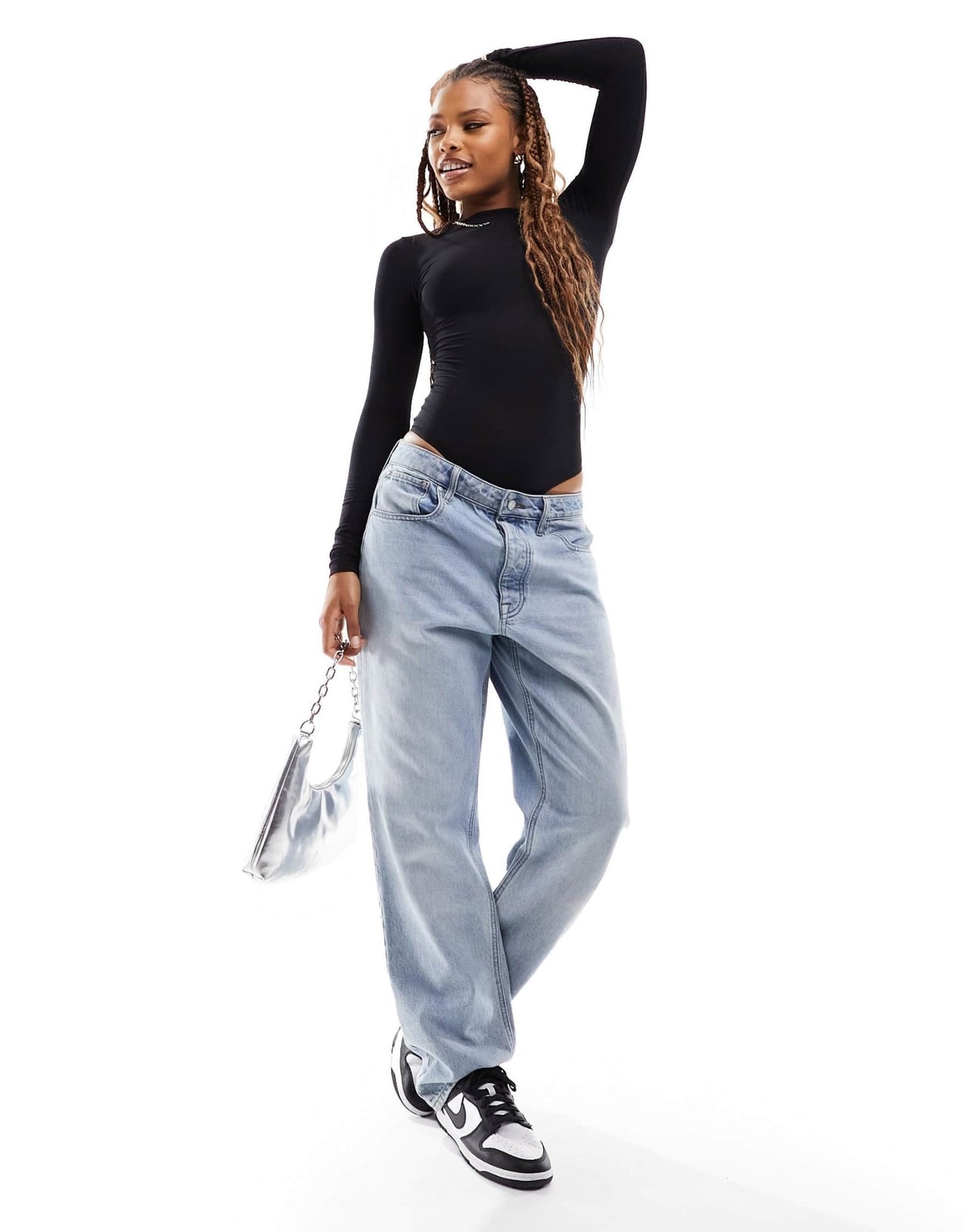 ASOS DESIGN cut out back long sleeve bodysuit in black - ASOS Sample Sale EU Store