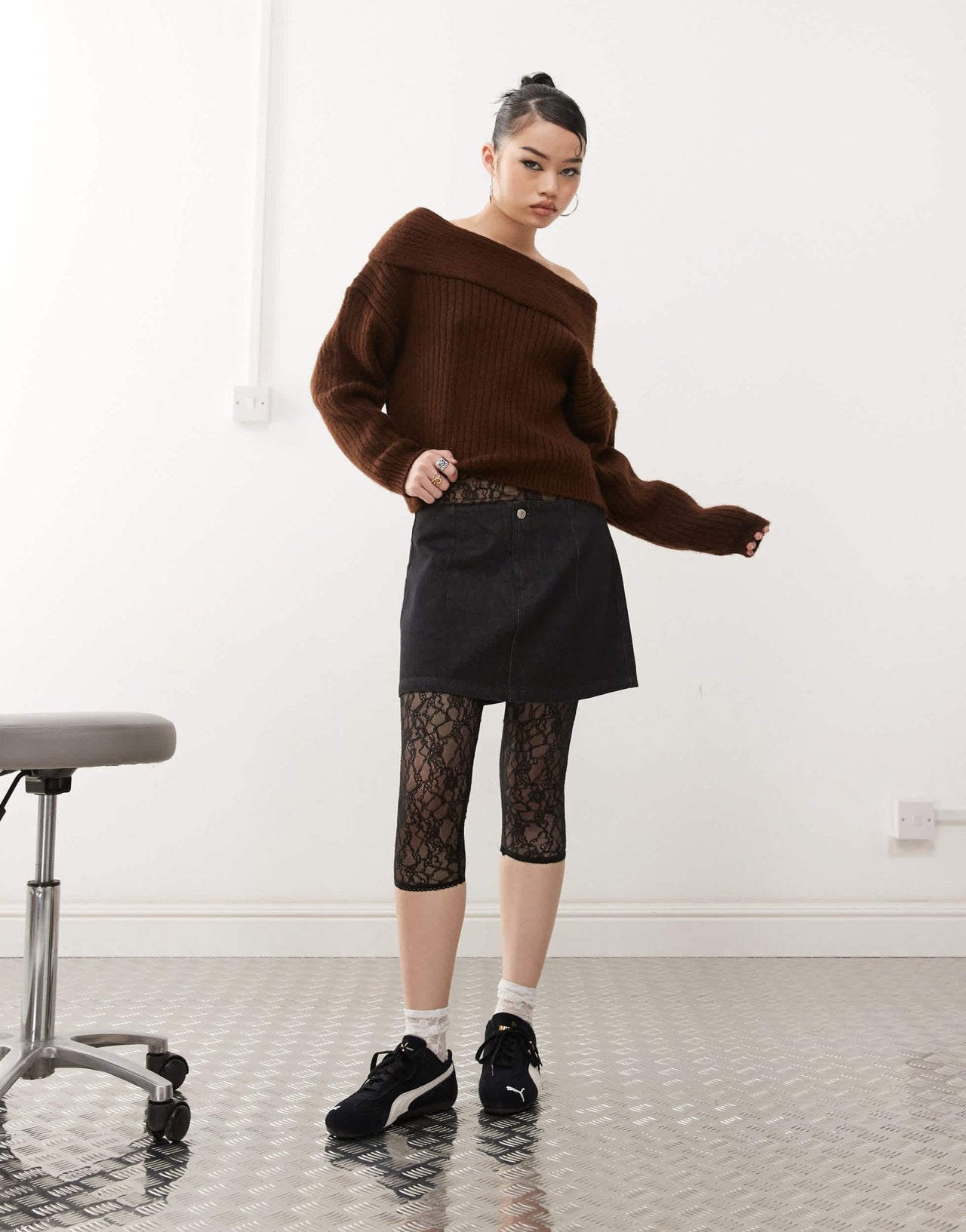 ASOS DESIGN denim clean waistband pelmet skirt in rinse black - ASOS Sample Sale EU Store
