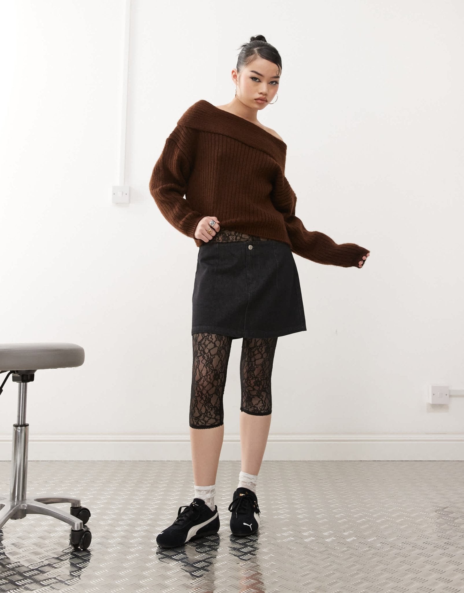 ASOS DESIGN denim clean waistband pelmet skirt in rinse black - ASOS Sample Sale EU Store