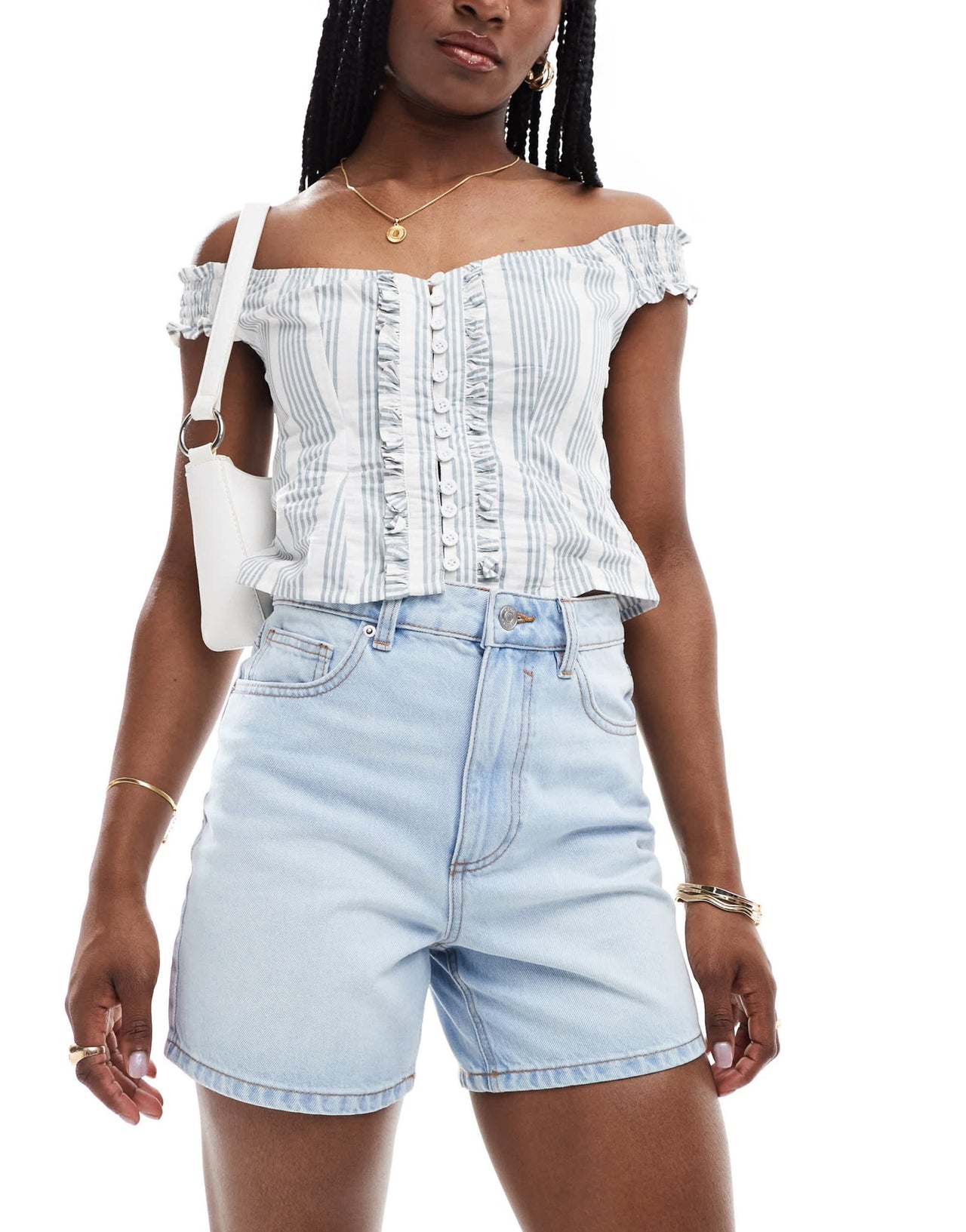 ASOS DESIGN denim dad short in light wash blue - ASOS Sample Sale EU Store