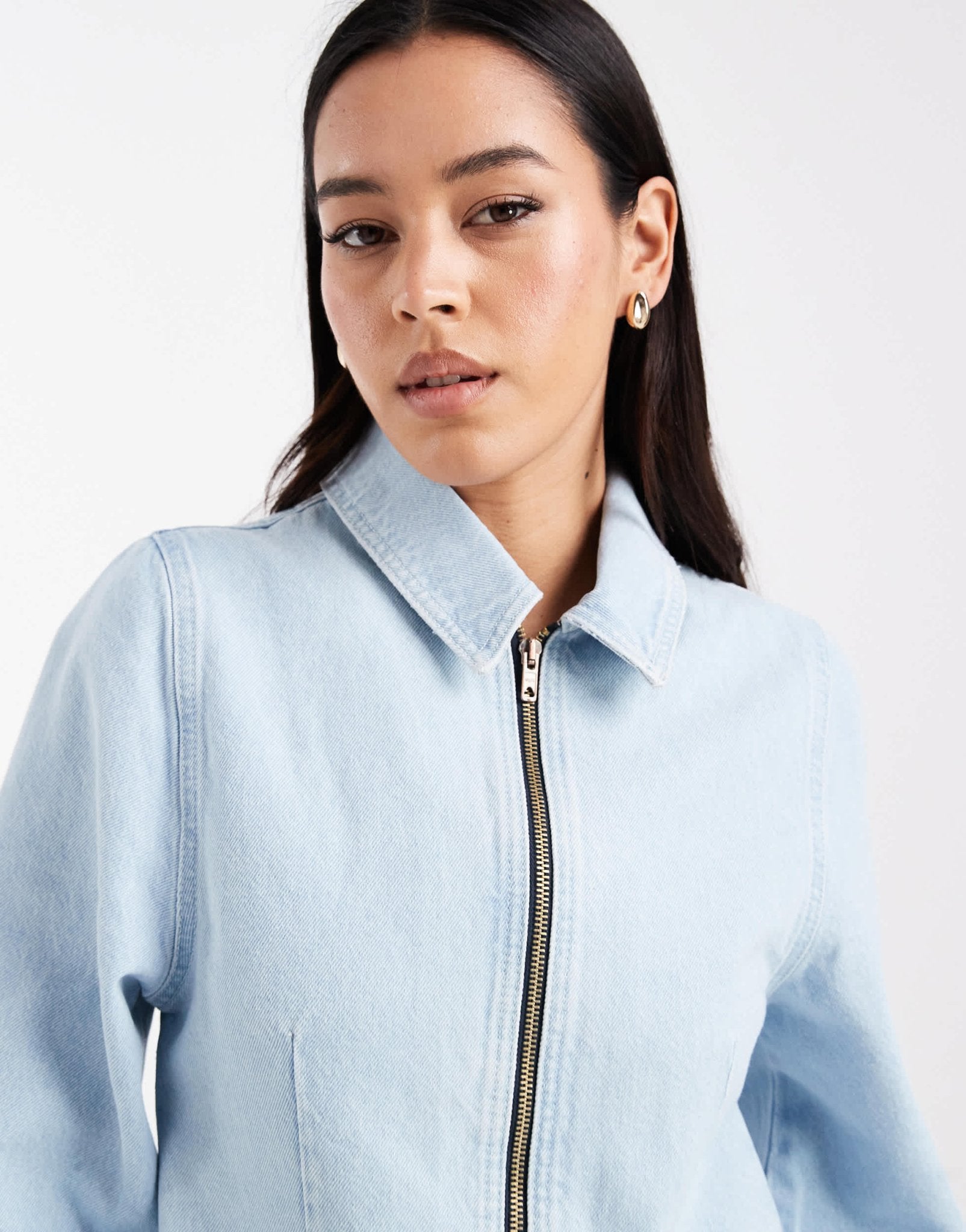ASOS DESIGN denim dress with puff sleeves in indigo - ASOS Sample Sale EU Store
