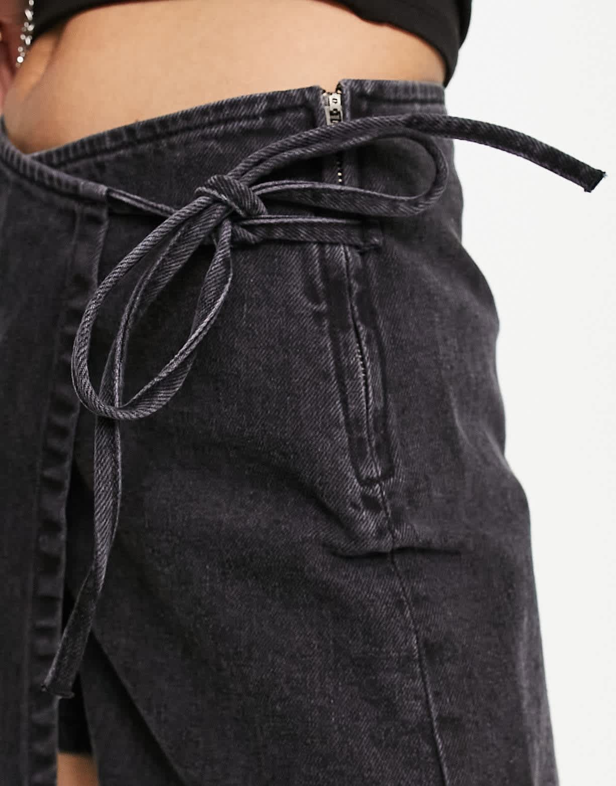 ASOS DESIGN denim skort in washed black - ASOS Sample Sale EU Store