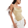 Body ASOS DESIGN con scollo a cascata disco in oro