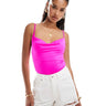 Body ASOS DESIGN con scollo a cascata disco in rosa