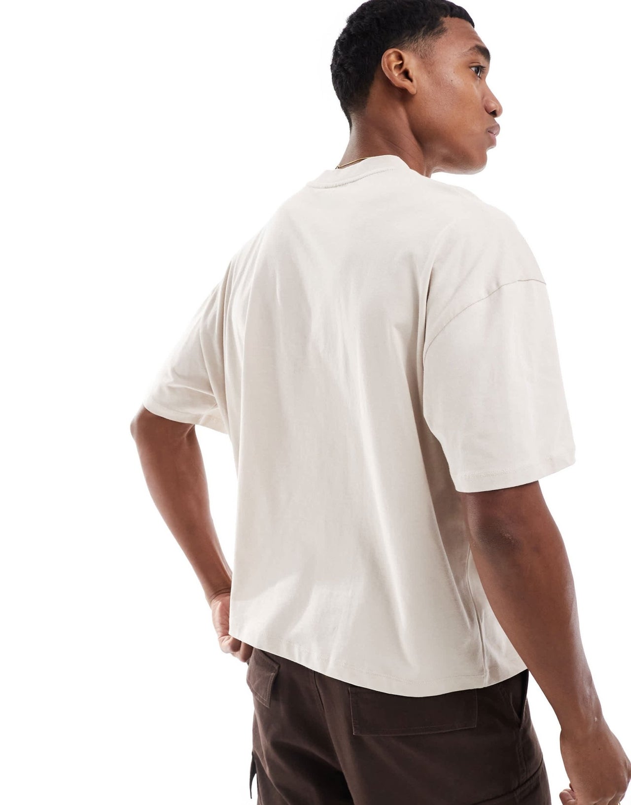 ASOS DESIGN Disney Christmas boxy oversized t-shirt with Mickey Mouse prints in beige - ASOS Sample Sale EU Store