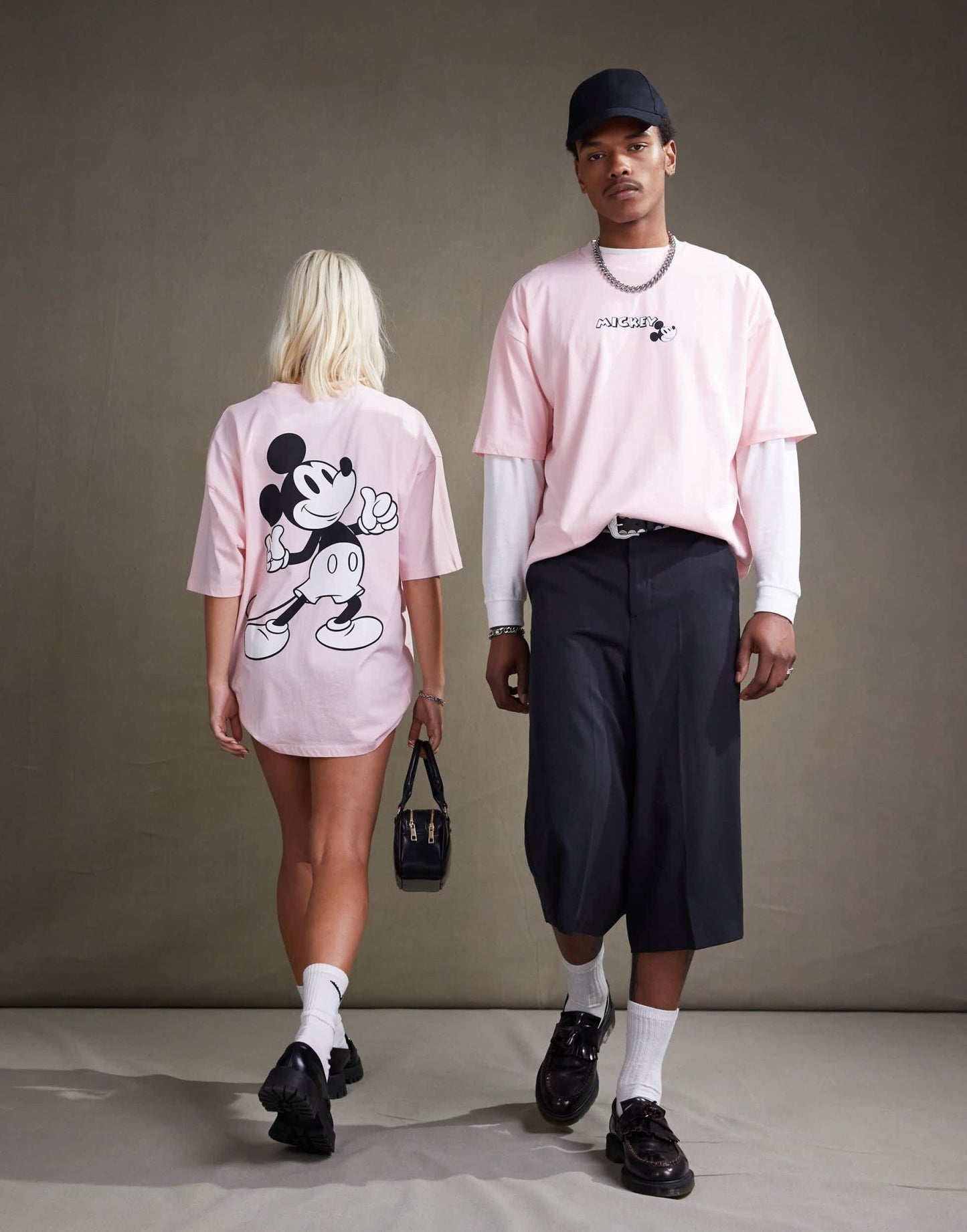 ASOS DESIGN Disney unisex oversized t-shirt with Mickey Mouse prints in washed pink - ASOS Sample Sale EU Store