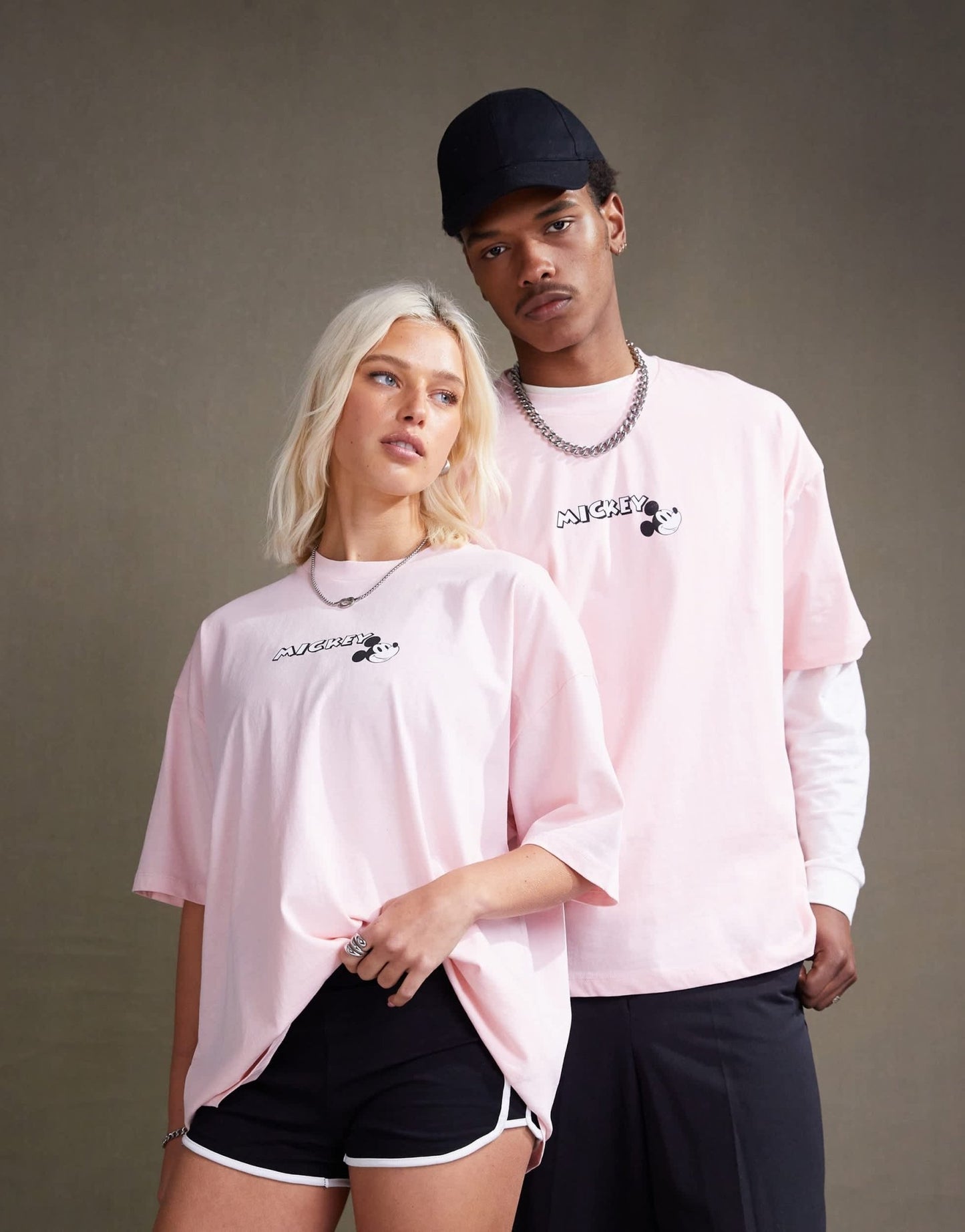 ASOS DESIGN Disney unisex oversized t-shirt with Mickey Mouse prints in washed pink - ASOS Sample Sale EU Store