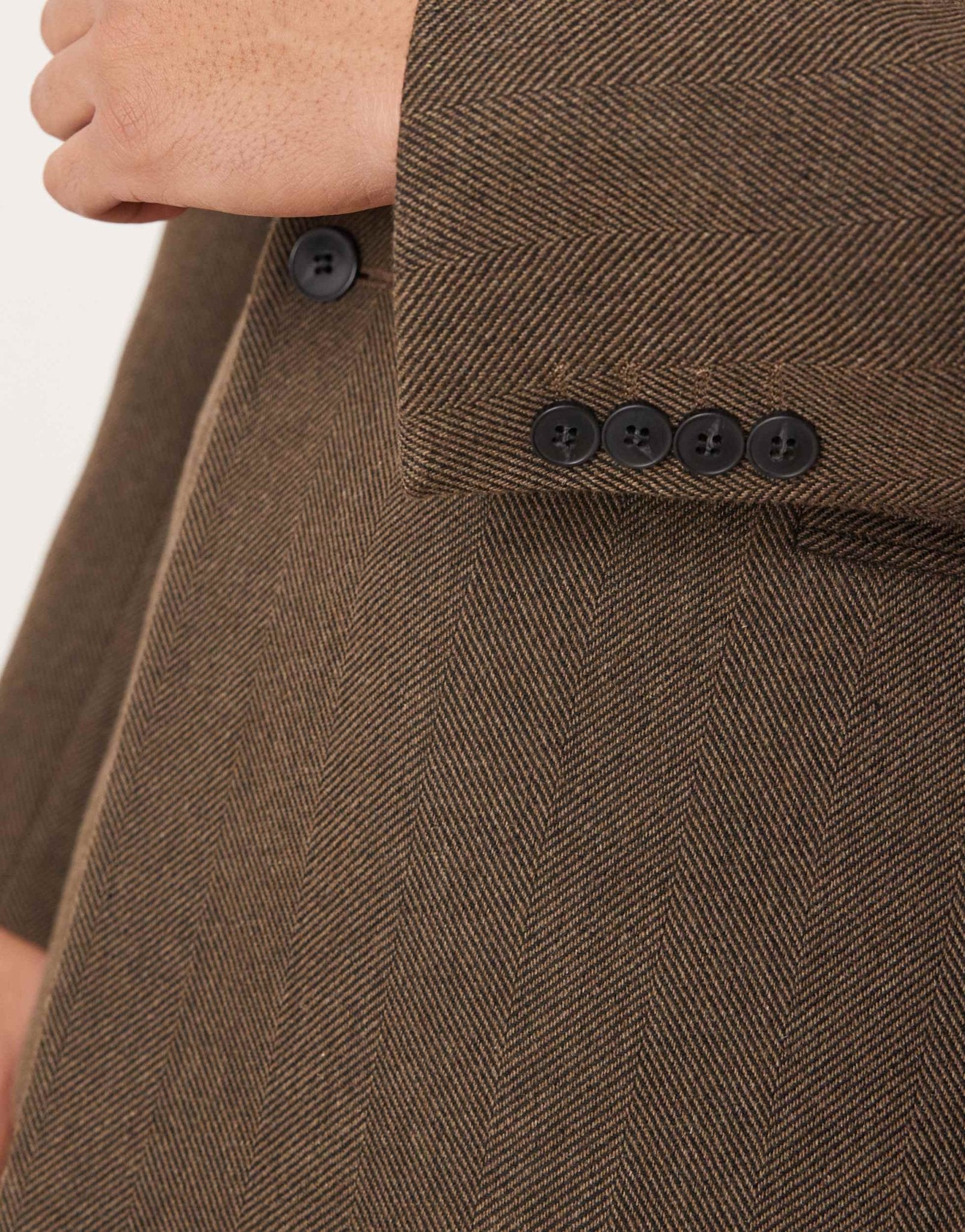 ASOS DESIGN double breasted regular suit jacket in brown herringbone wool - ASOS Sample Sale EU Store