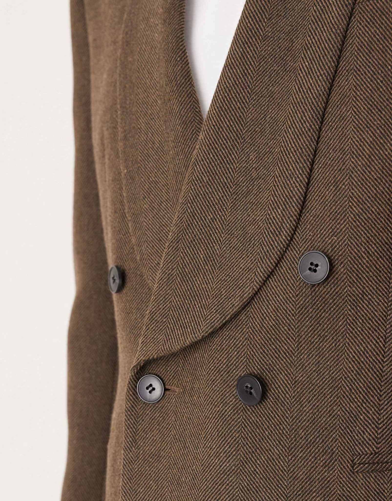 ASOS DESIGN double breasted regular suit jacket in brown herringbone wool - ASOS Sample Sale EU Store