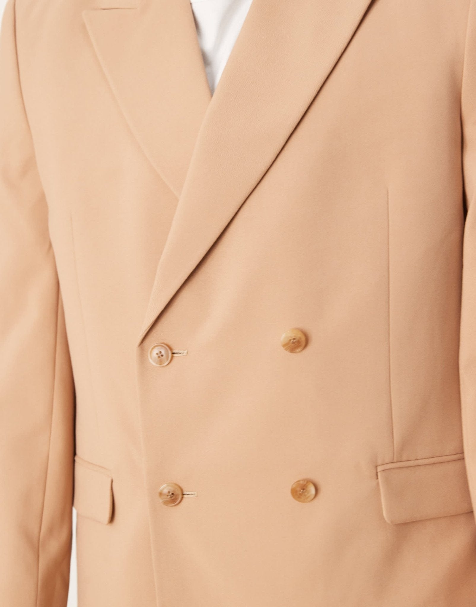 ASOS DESIGN double breasted relaxed suit jacket in camel - ASOS Sample Sale EU Store