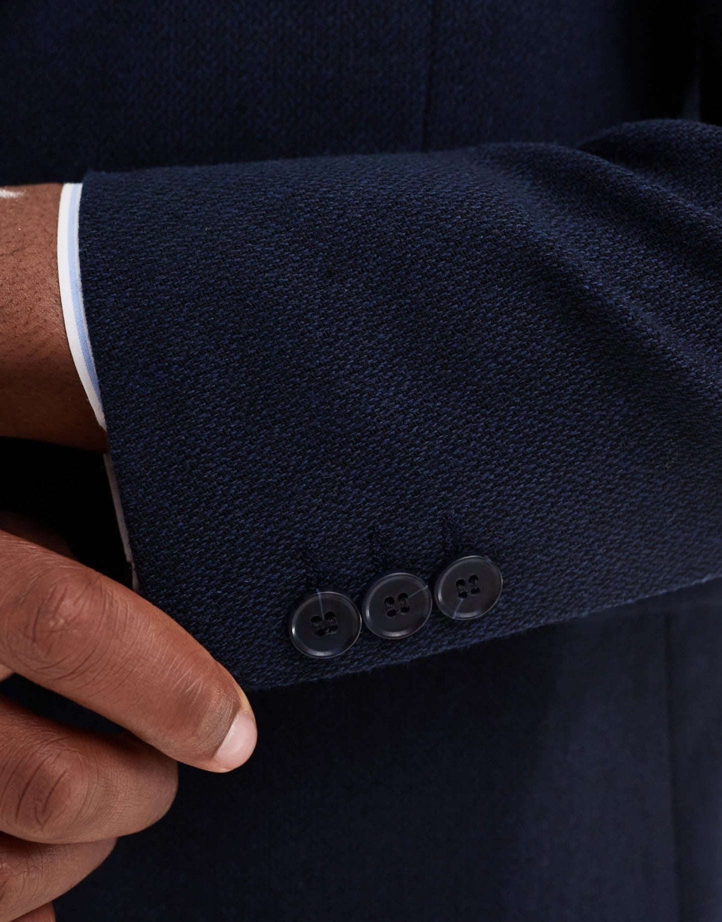ASOS DESIGN double breasted skinny suit jacket with wool in blue barleyweave - ASOS Sample Sale EU Store