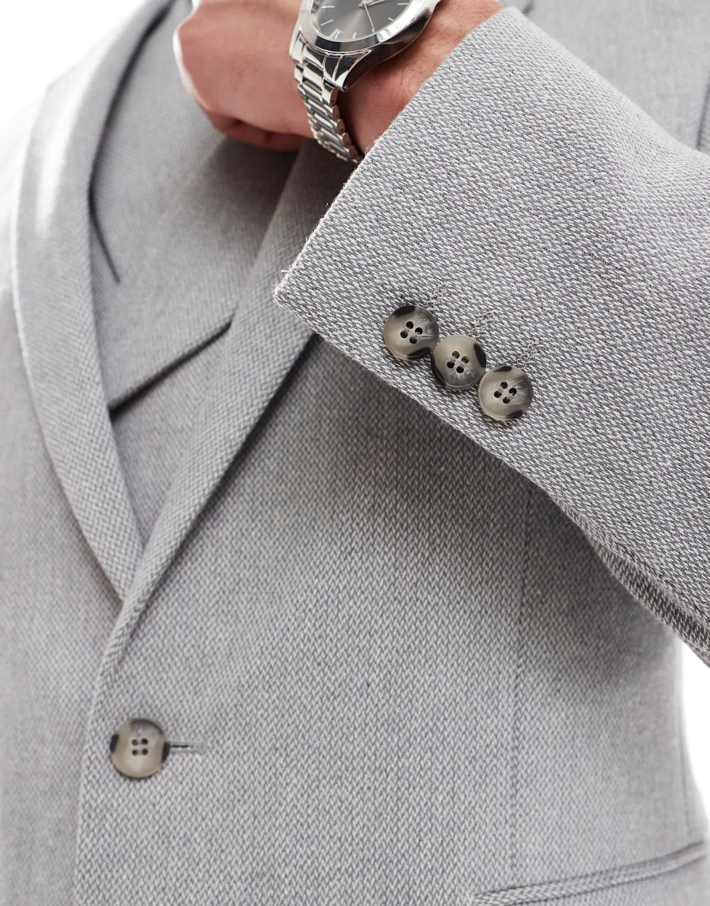 ASOS DESIGN double breasted skinny suit jacket with wool in grey - GREY - ASOS Sample Sale EU Store