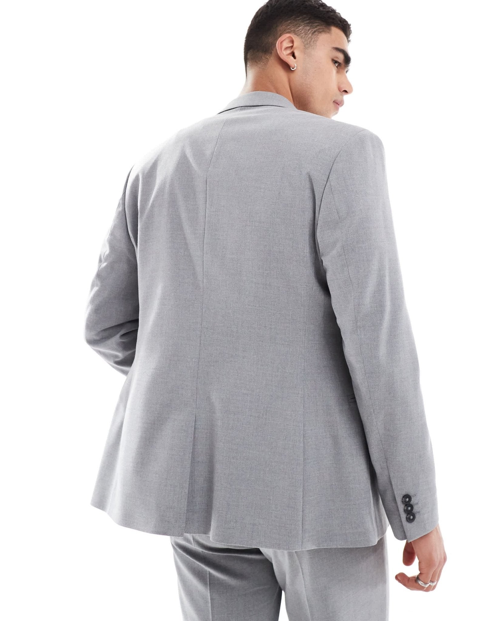 ASOS DESIGN double breasted slim suit jacket in grey - ASOS Sample Sale EU Store