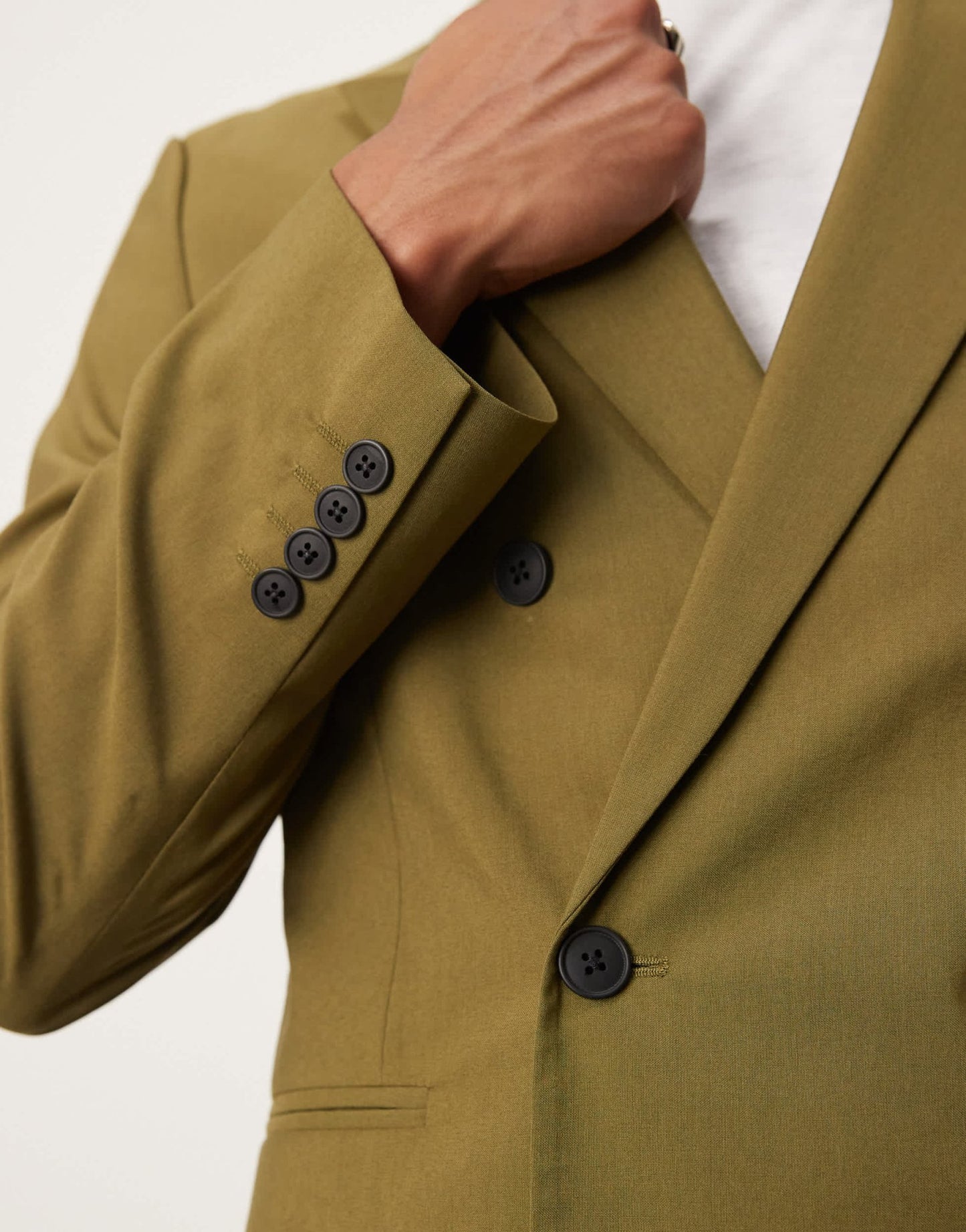ASOS DESIGN double breasted slim suit jacket in olive green - MGREEN - ASOS Sample Sale EU Store