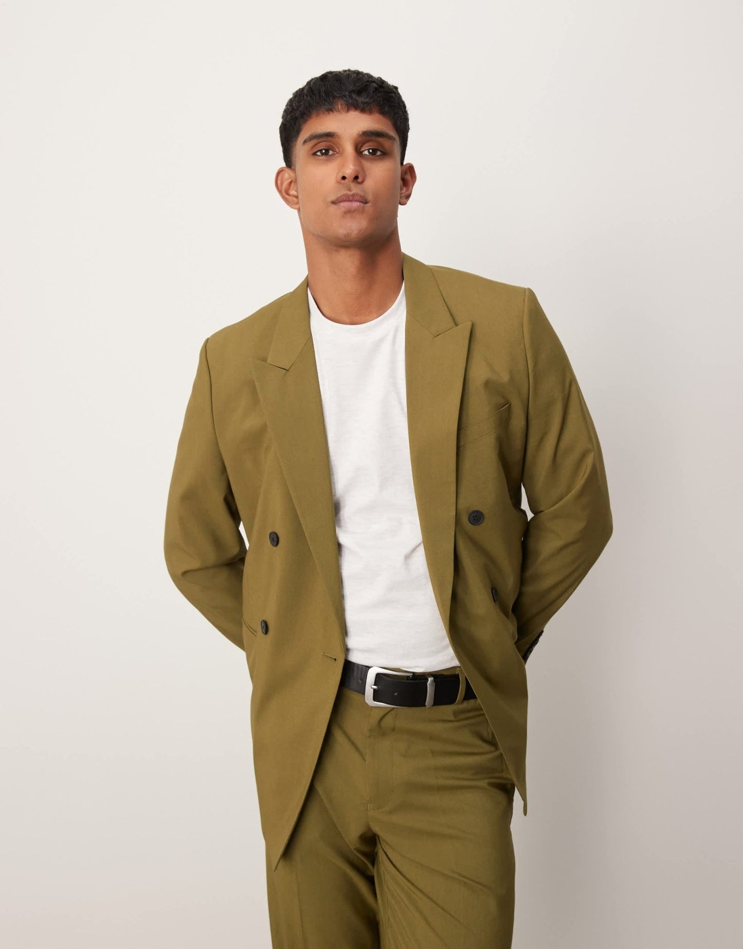 ASOS DESIGN double breasted slim suit jacket in olive green - MGREEN - ASOS Sample Sale EU Store