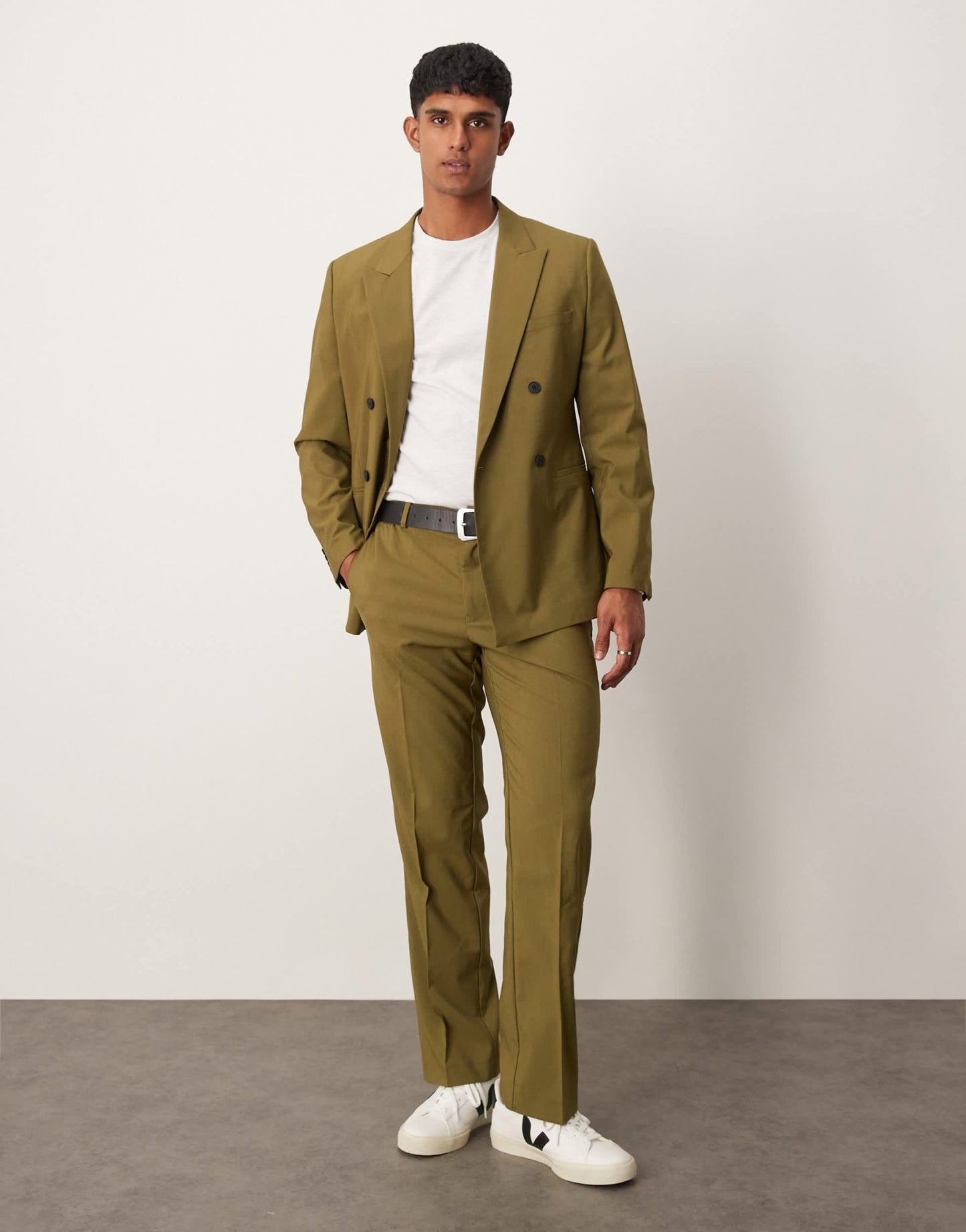 ASOS DESIGN double breasted slim suit jacket in olive green - MGREEN - ASOS Sample Sale EU Store