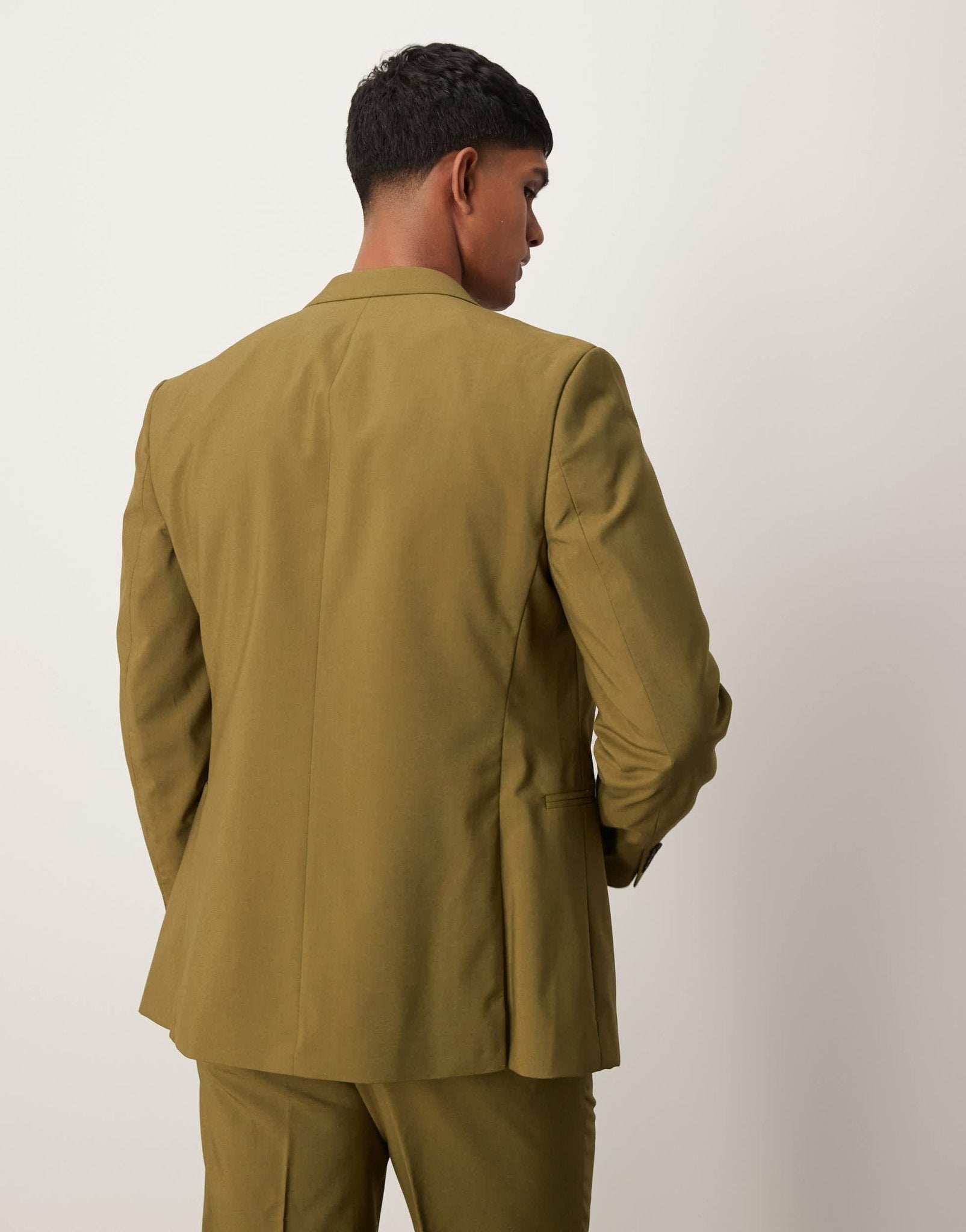 ASOS DESIGN double breasted slim suit jacket in olive green - MGREEN - ASOS Sample Sale EU Store