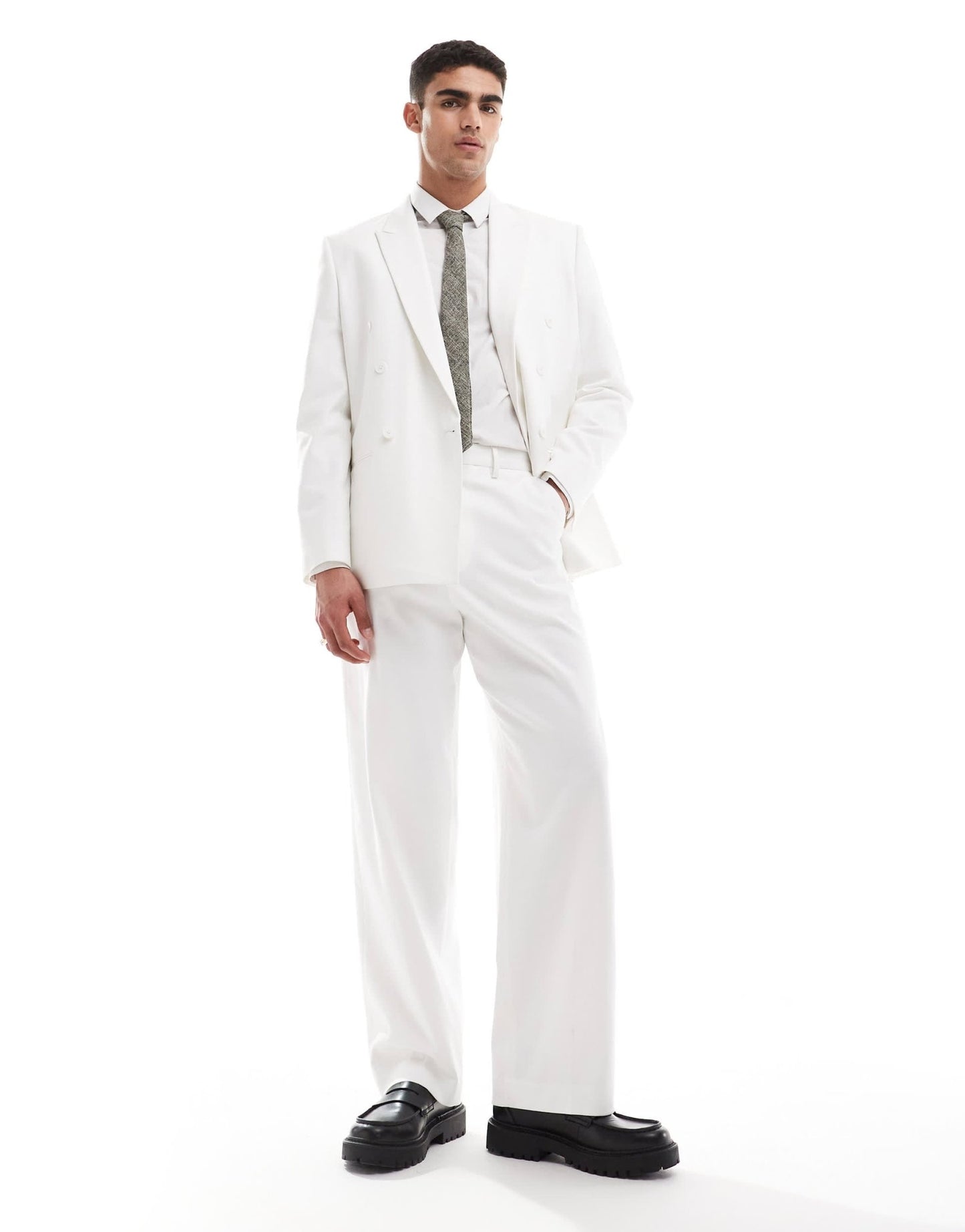 ASOS DESIGN double breasted suit jacket in white - ASOS Sample Sale EU Store