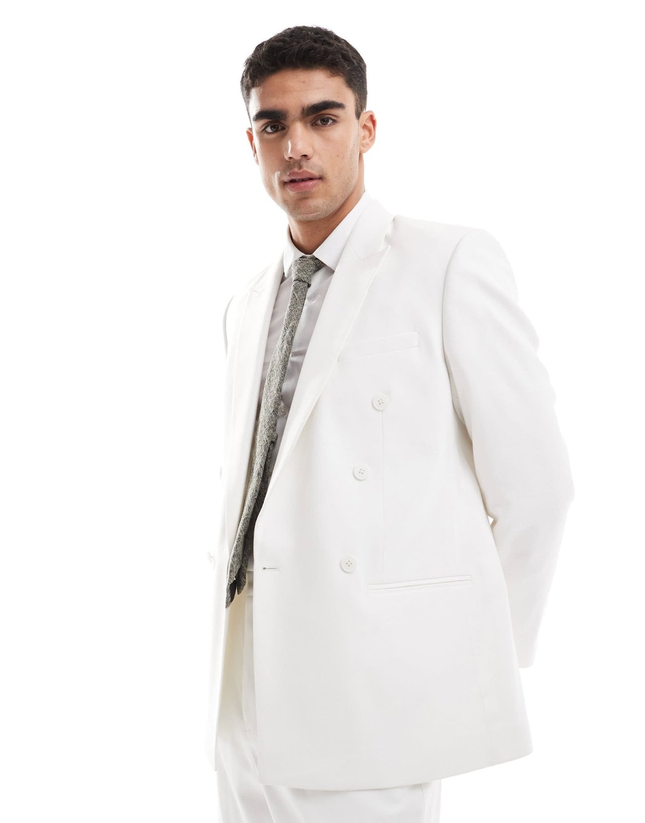 ASOS DESIGN double breasted suit jacket in white - ASOS Sample Sale EU Store