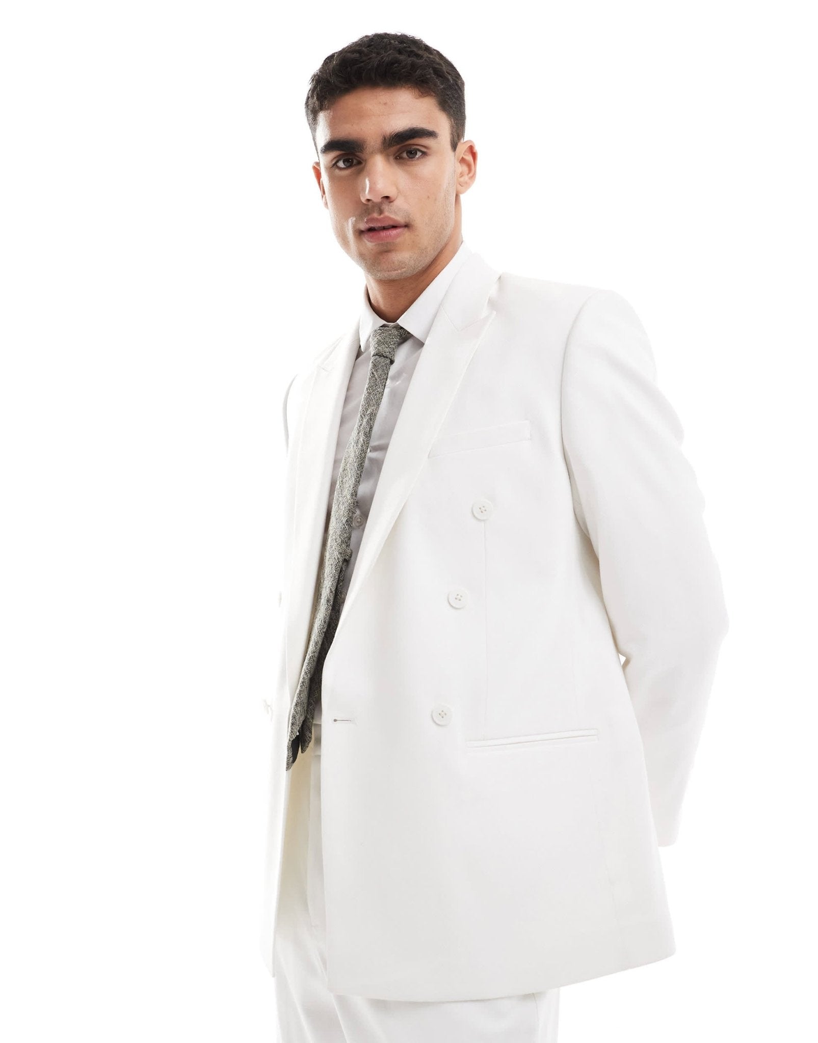 ASOS DESIGN double breasted suit jacket in white - ASOS Sample Sale EU Store