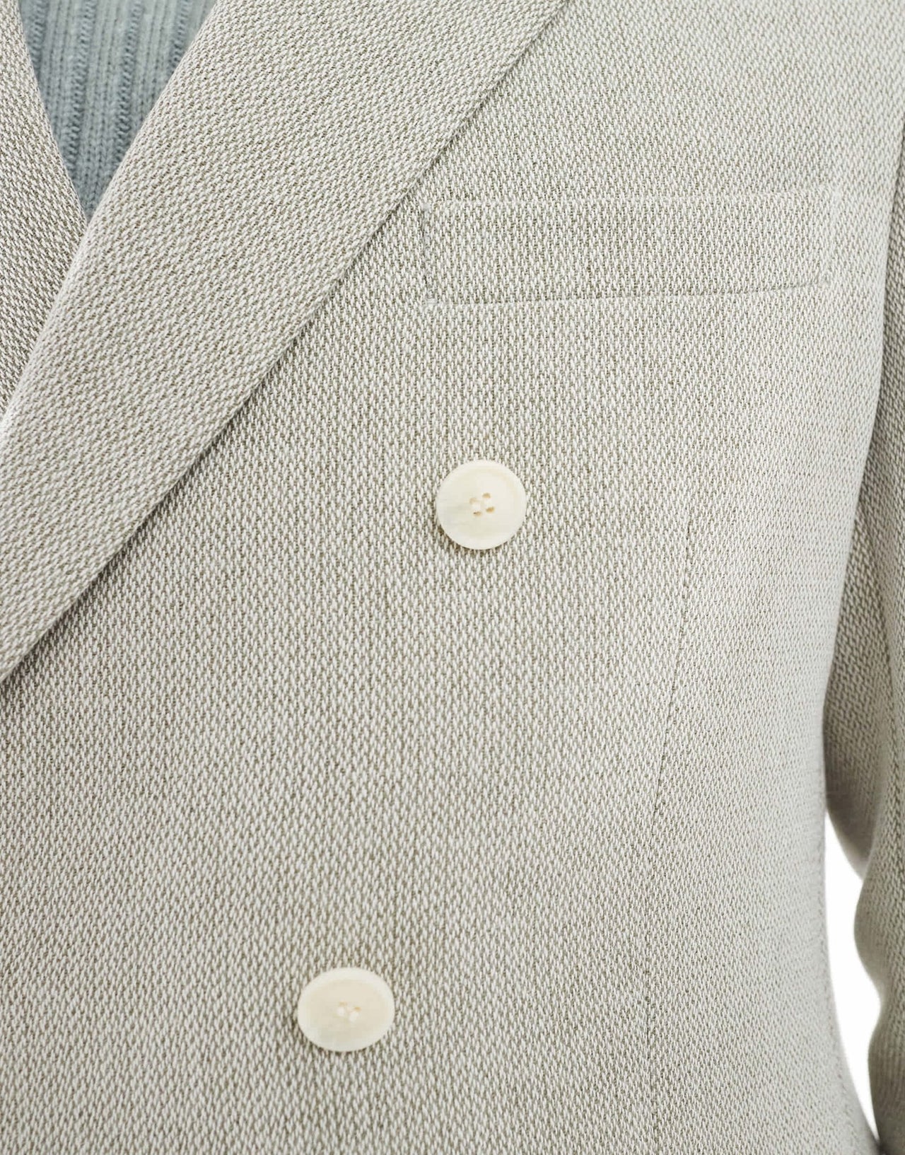 ASOS DESIGN double breasted wool blend regular suit jacket in sage green weave - ASOS Sample Sale EU Store