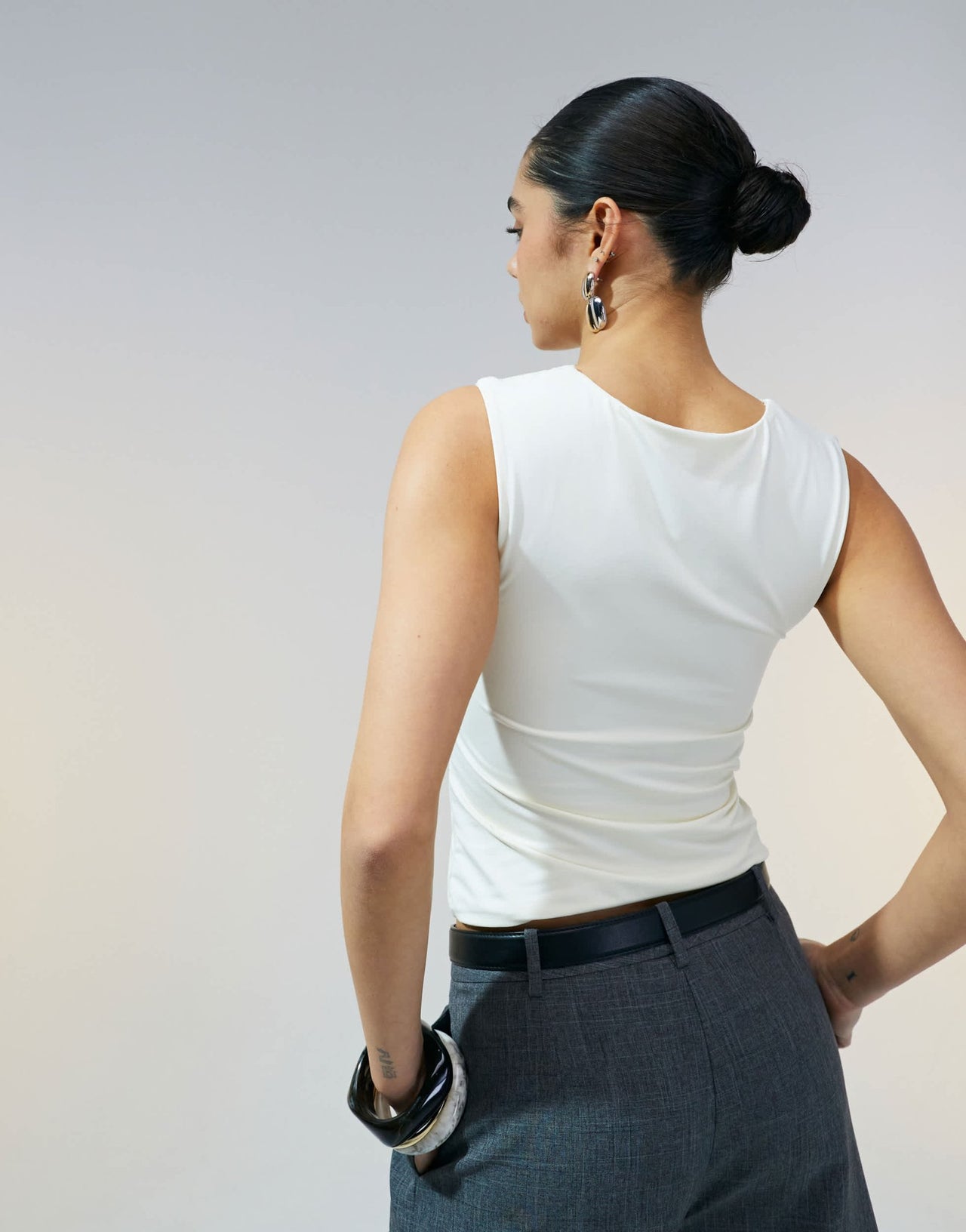 ASOS DESIGN double layer scoop neck vest in cream - ASOS Sample Sale EU Store