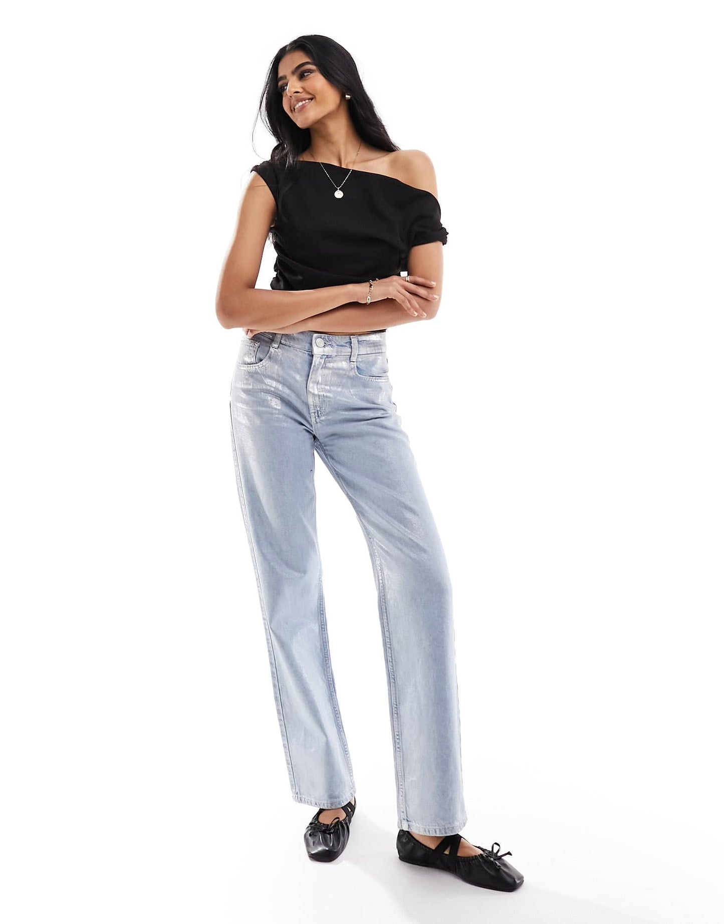 ASOS DESIGN drape top in black - ASOS Sample Sale EU Store
