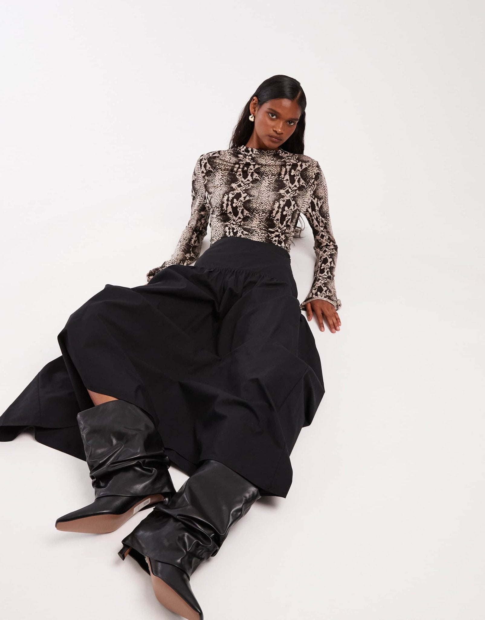 ASOS DESIGN drop waist maxi skirt in black - ASOS Sample Sale EU Store